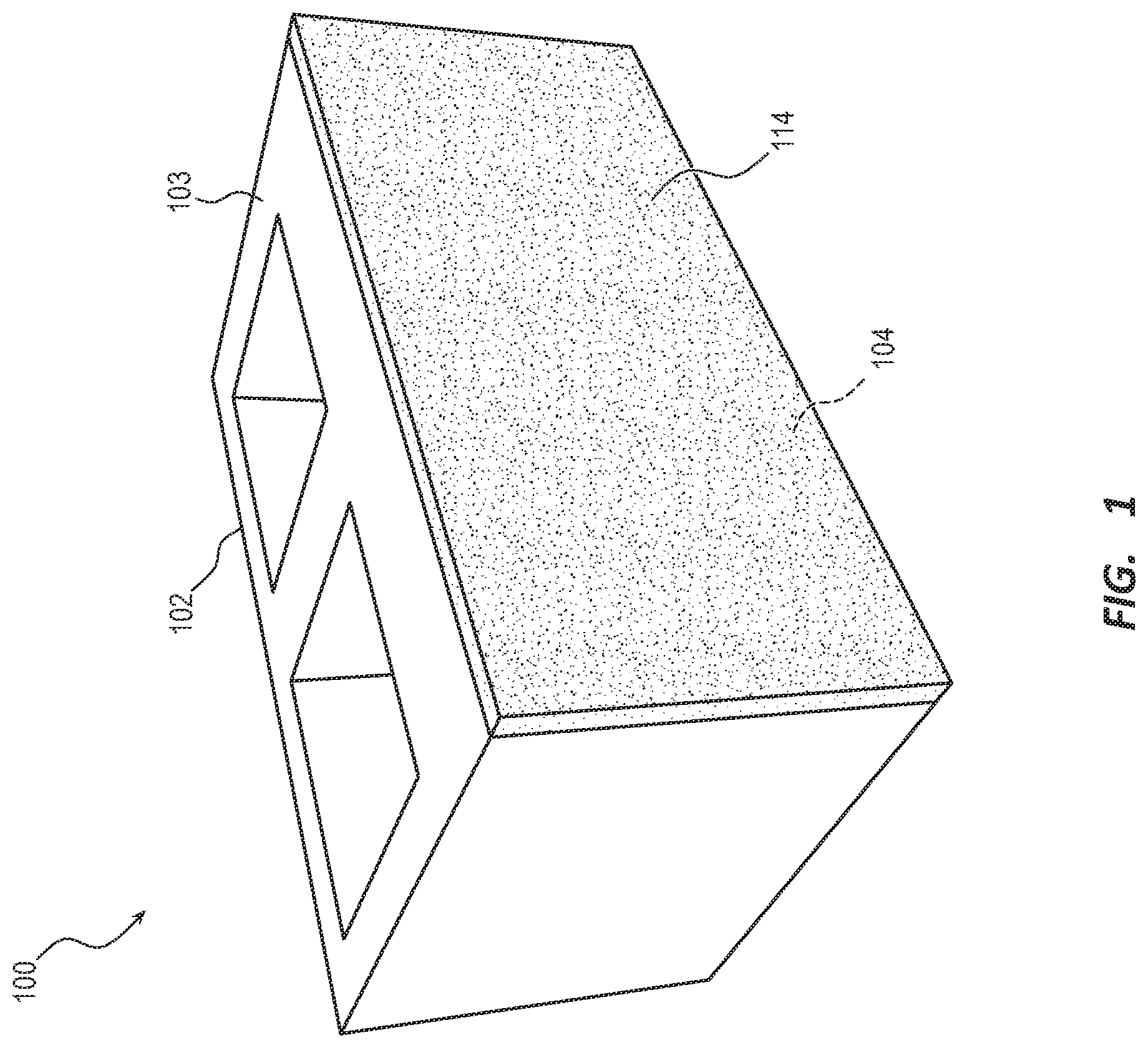 Patent US12460409 Figure 1 – Lightweight blocks with stone-like appearance
