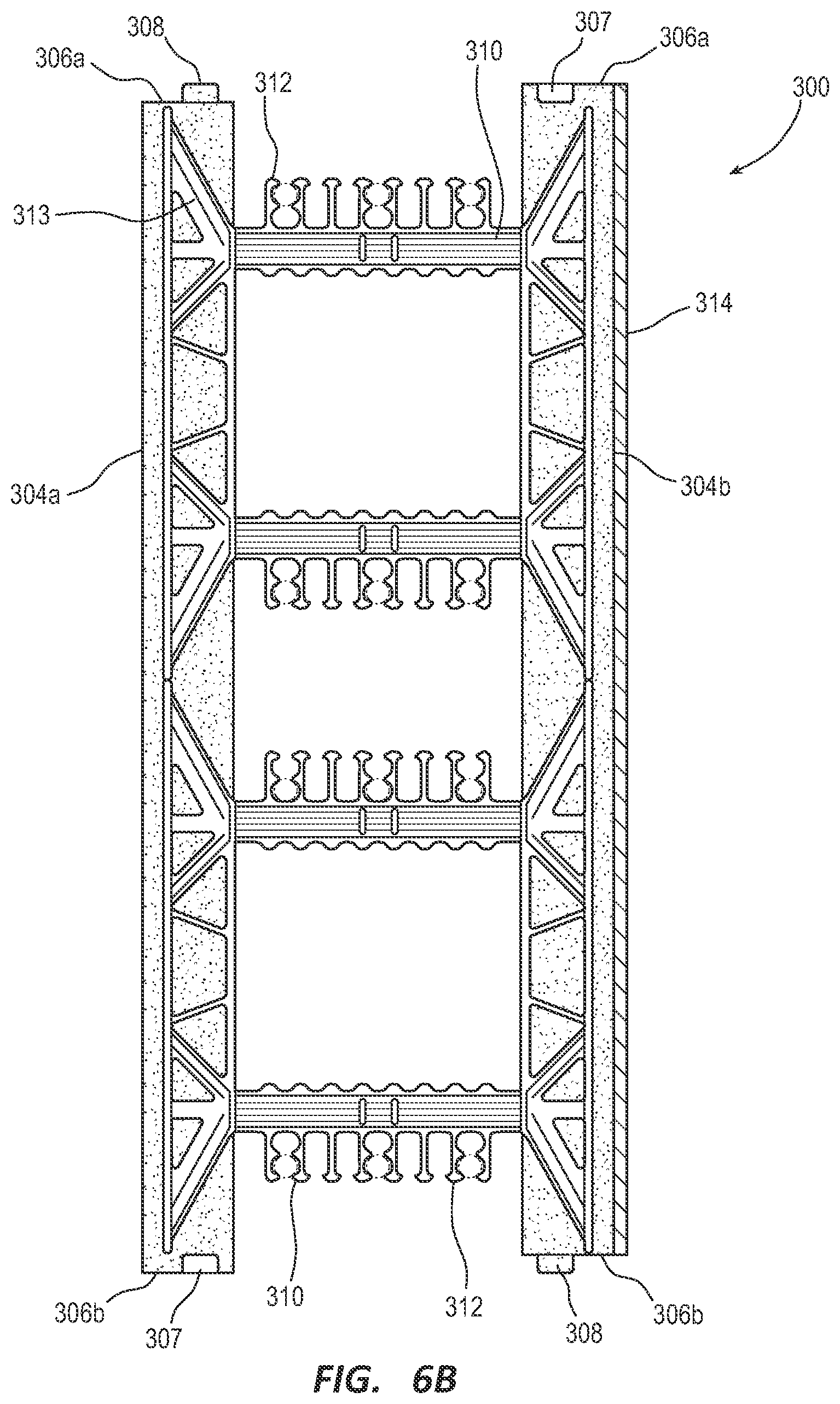 Patent US12460409 Figure 5 – Lightweight blocks with stone-like appearance