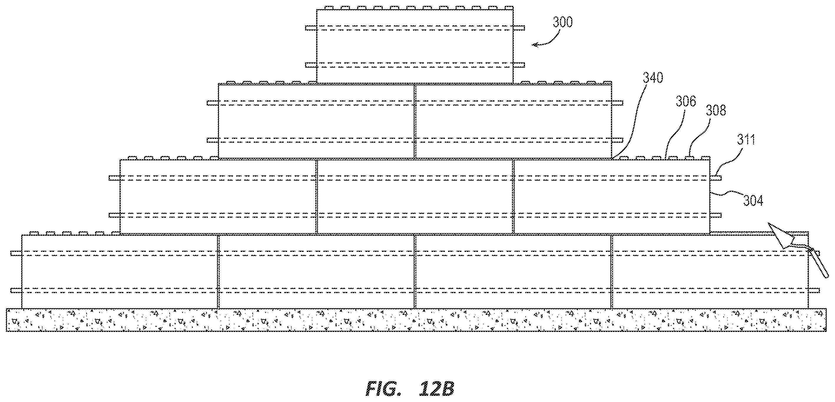 Patent US12460409 Figure 9 – Lightweight blocks with stone-like appearance