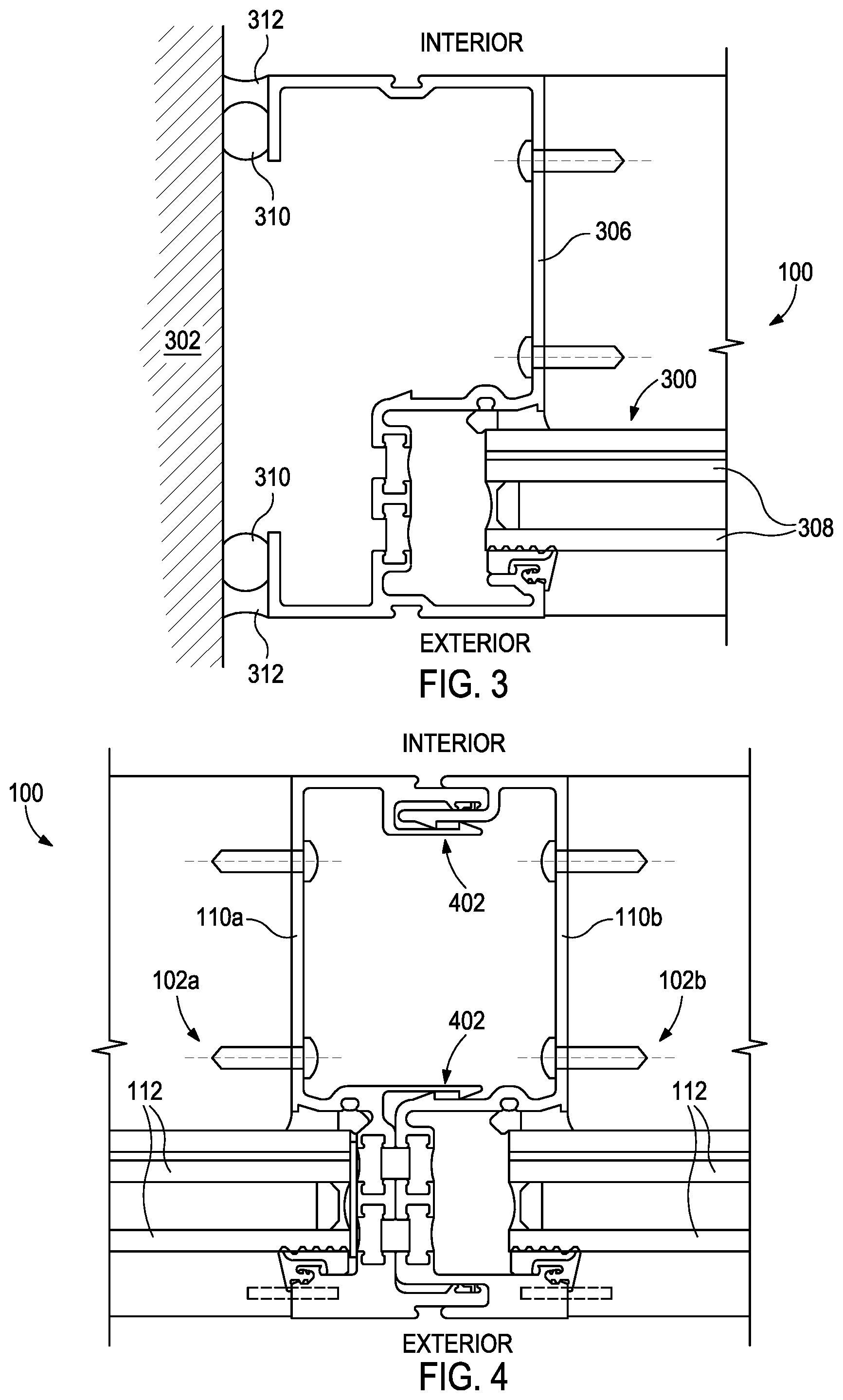 Patent US12460411 Figure 3 – Pre-glazed window wall system