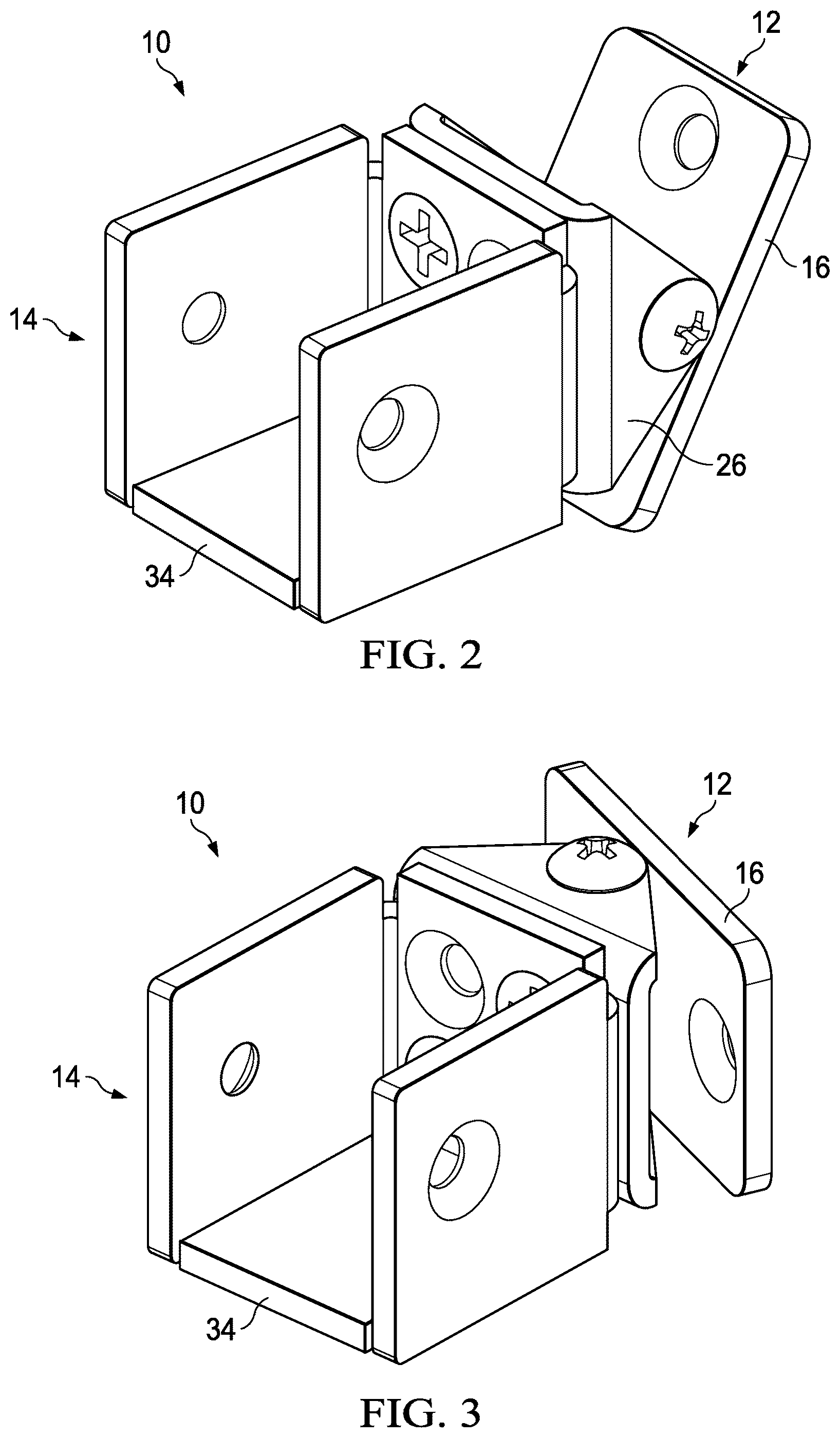 Patent US12460418 Figure 2 – Bracket for supporting attachment of the end of a railing member to a vertical member