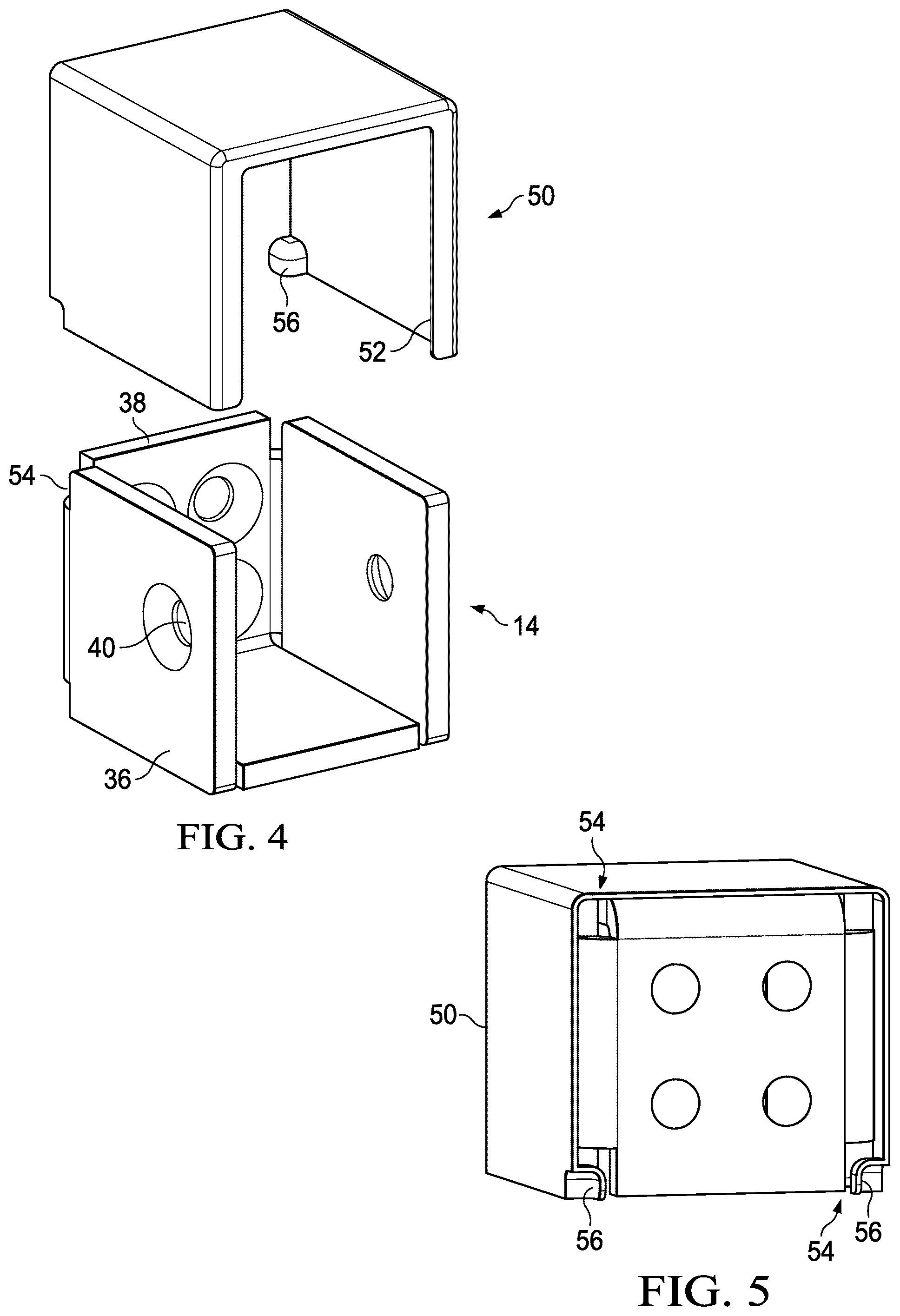 Patent US12460418 Figure 3 – Bracket for supporting attachment of the end of a railing member to a vertical member