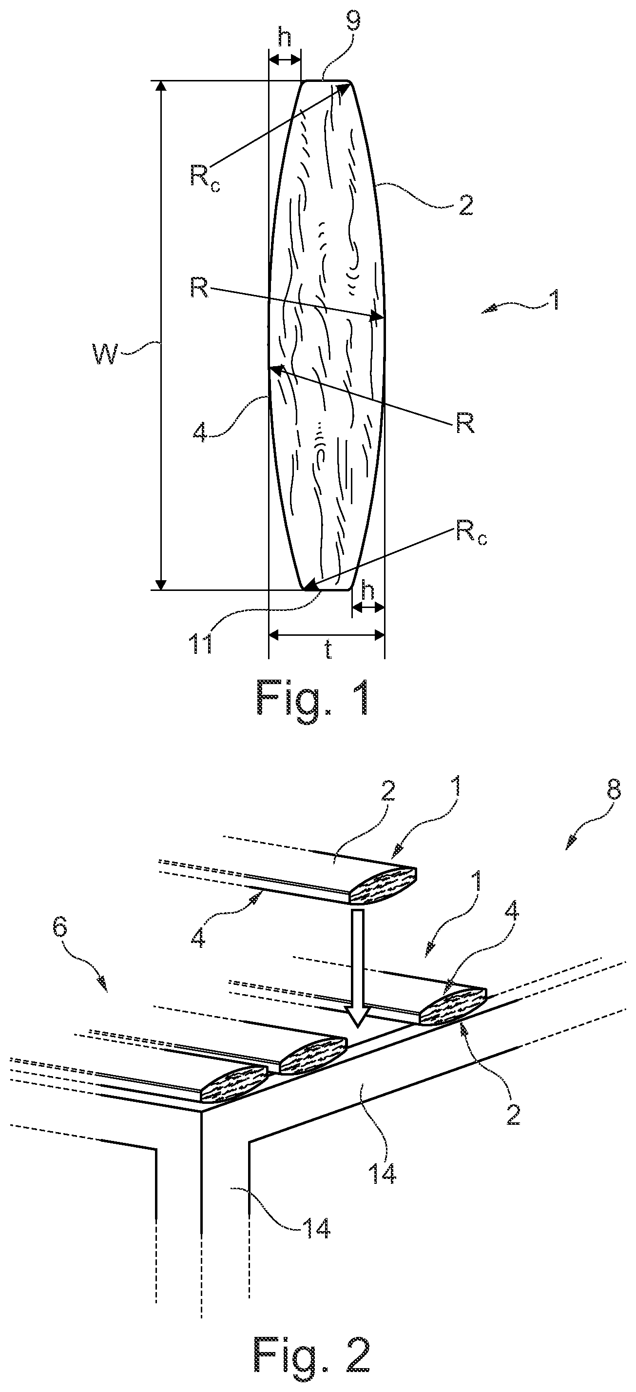 Patent US12460424 Figure 1 – Wood board for outdoor decking use