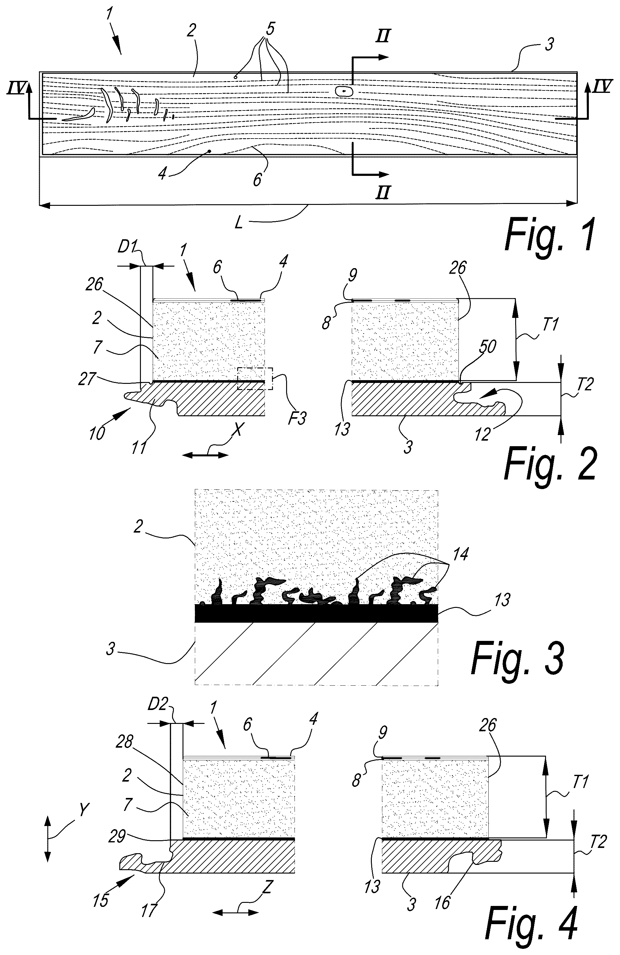 Patent US12460425 Figure 1 – Floor element for forming a floor covering, a floor covering, and a method of manufacturing a floor element