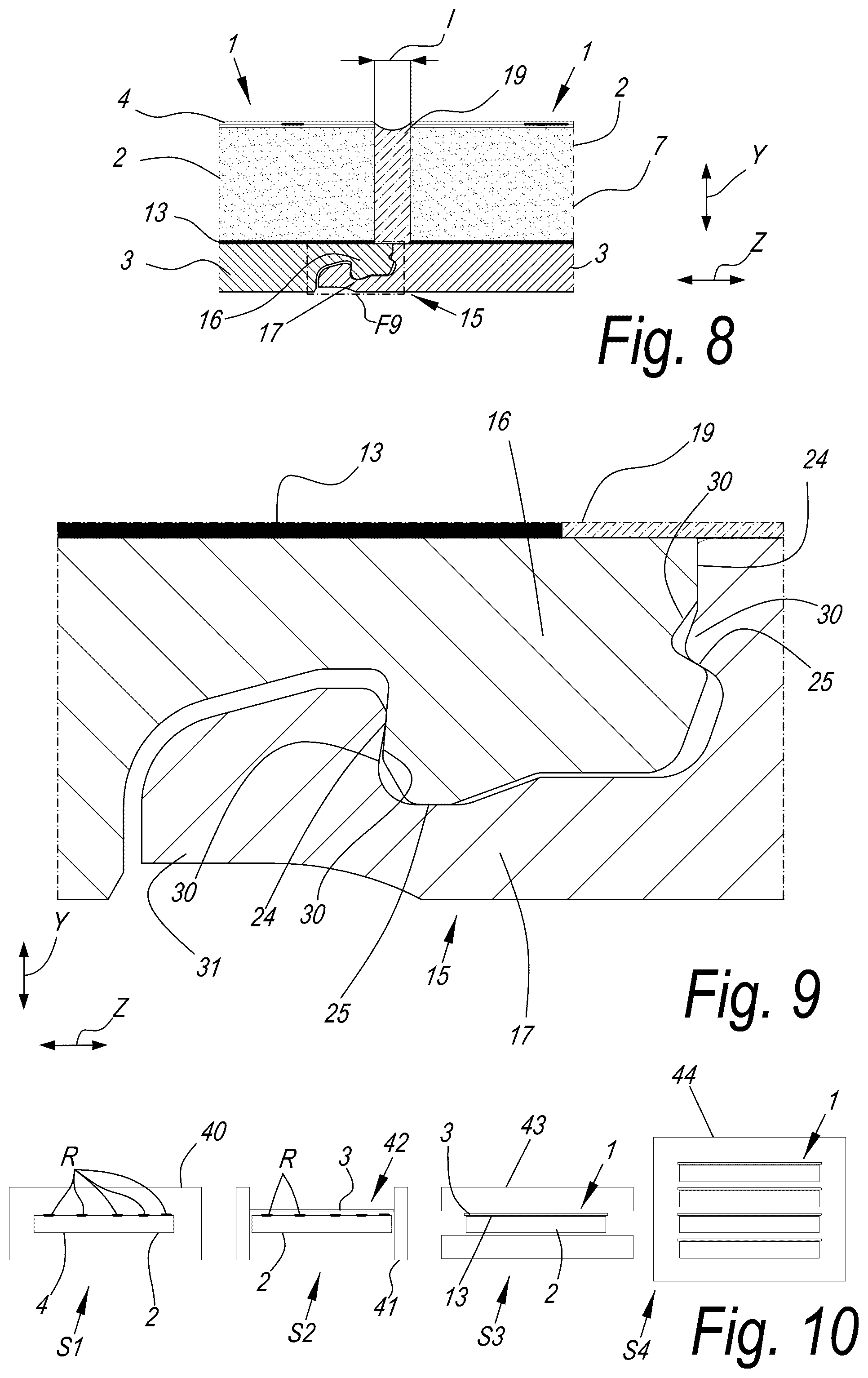 Patent US12460425 Figure 3 – Floor element for forming a floor covering, a floor covering, and a method of manufacturing a floor element