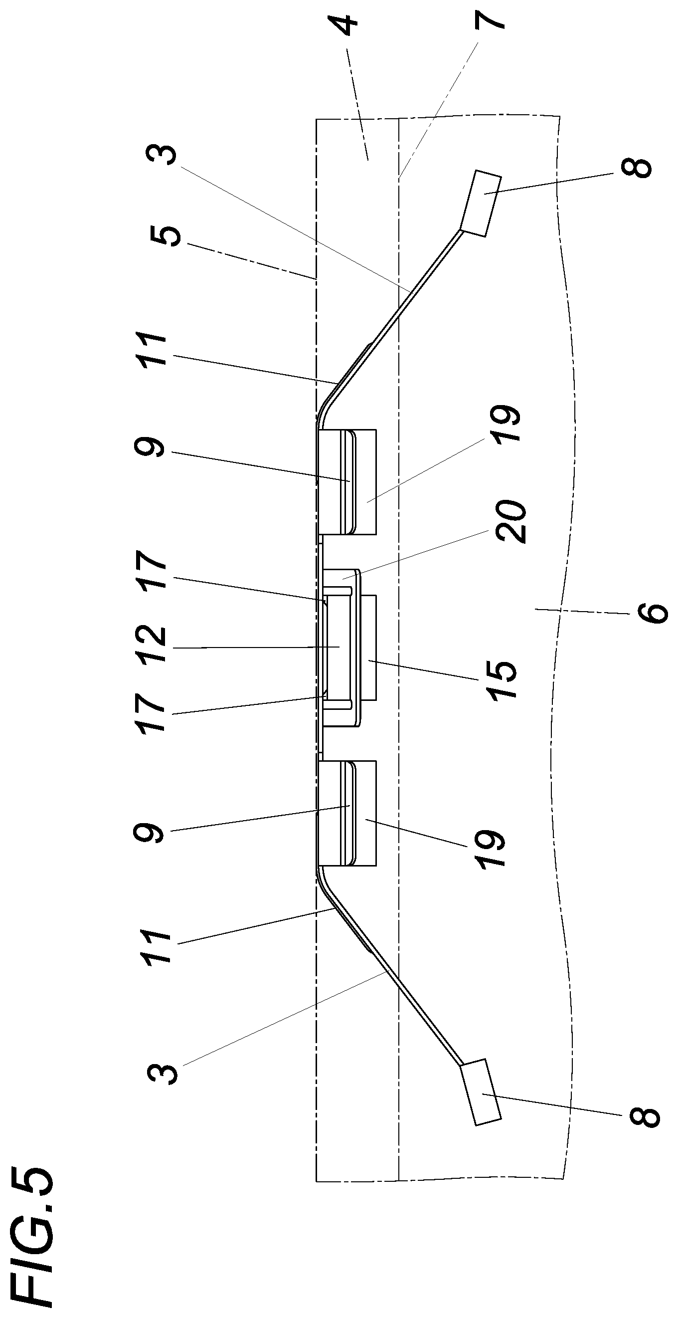 Patent US12460428 Figure 5 – Device for fastening a finishing strip