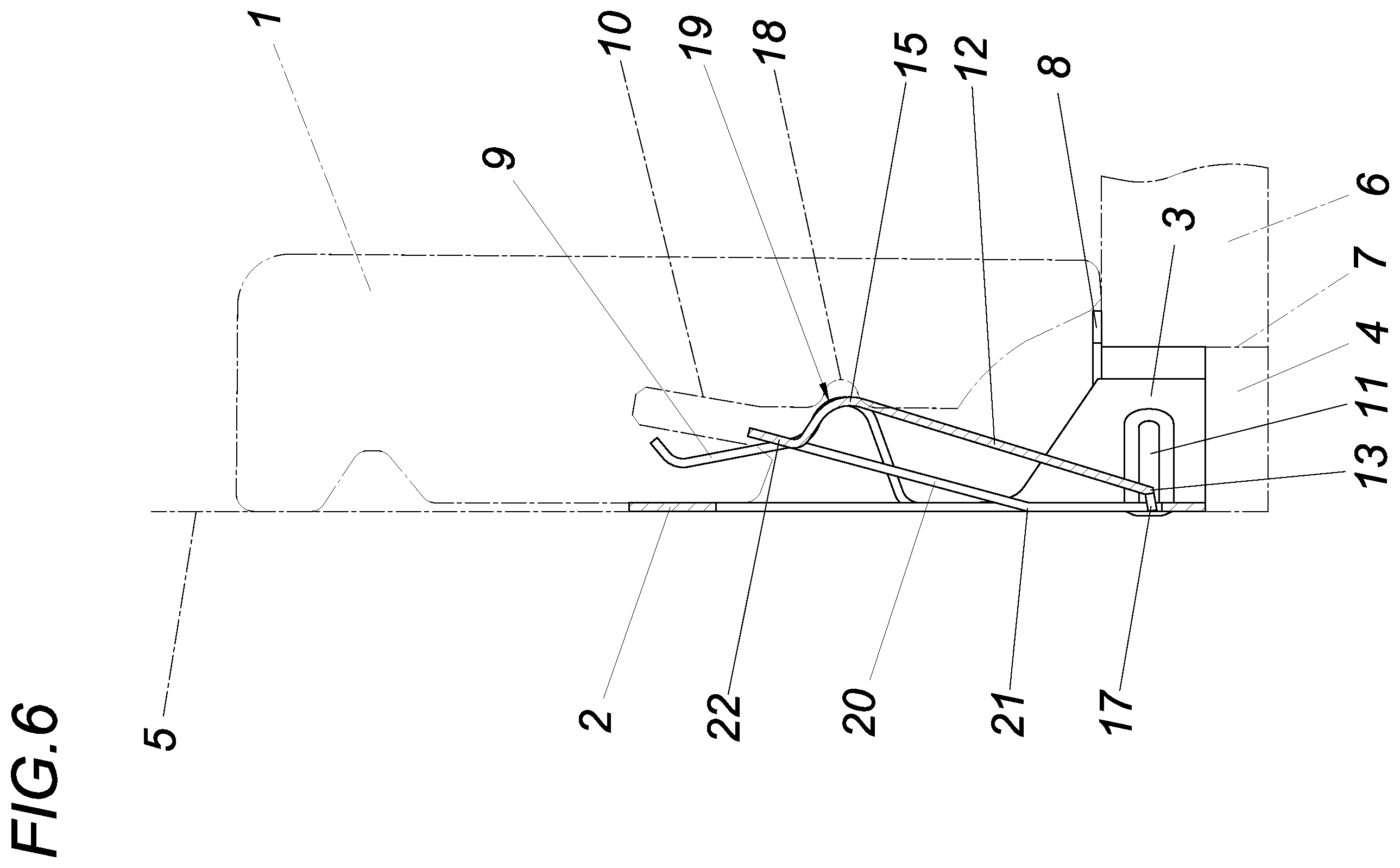 Patent US12460428 Figure 6 – Device for fastening a finishing strip