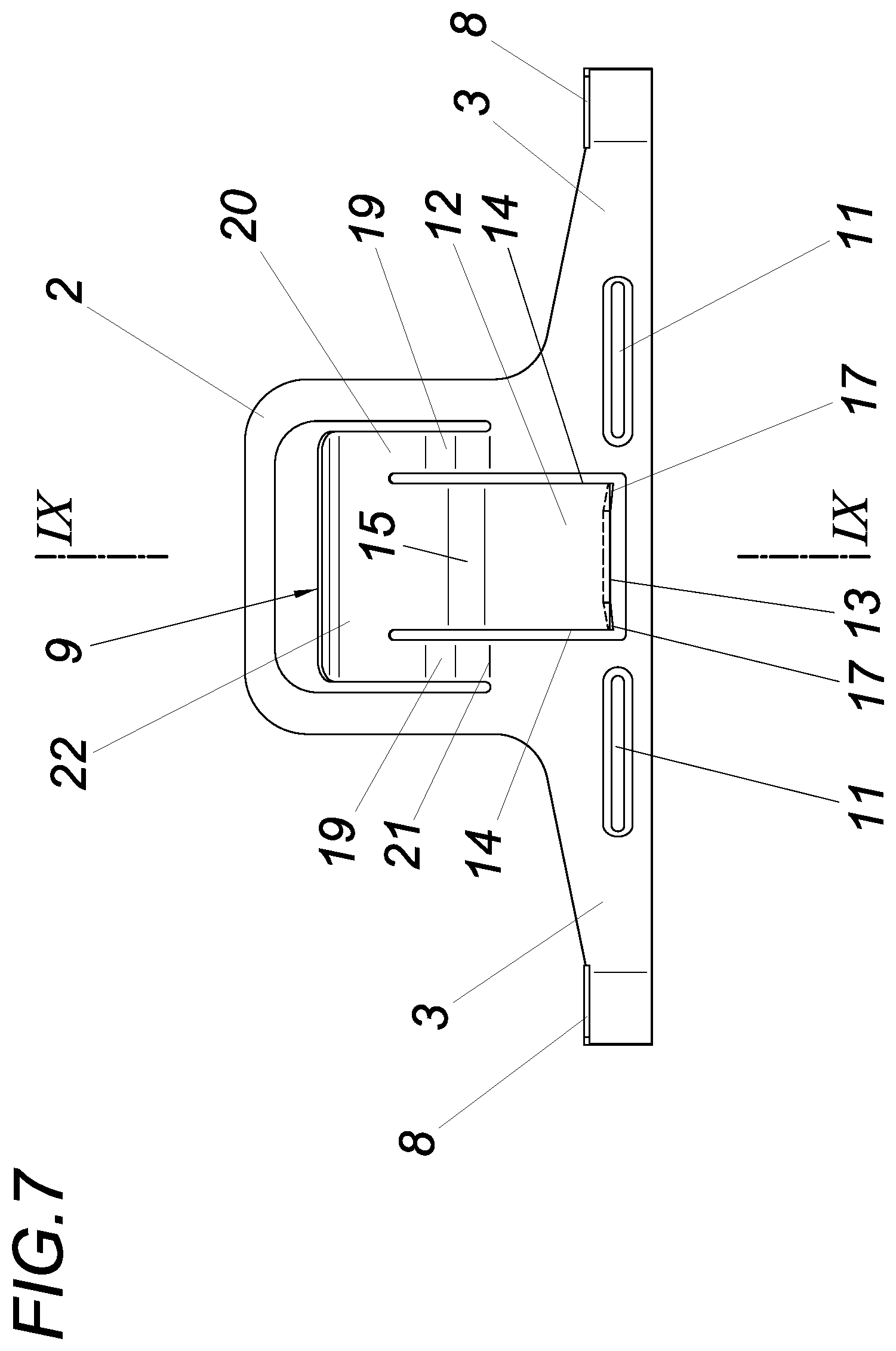 Patent US12460428 Figure 7 – Device for fastening a finishing strip