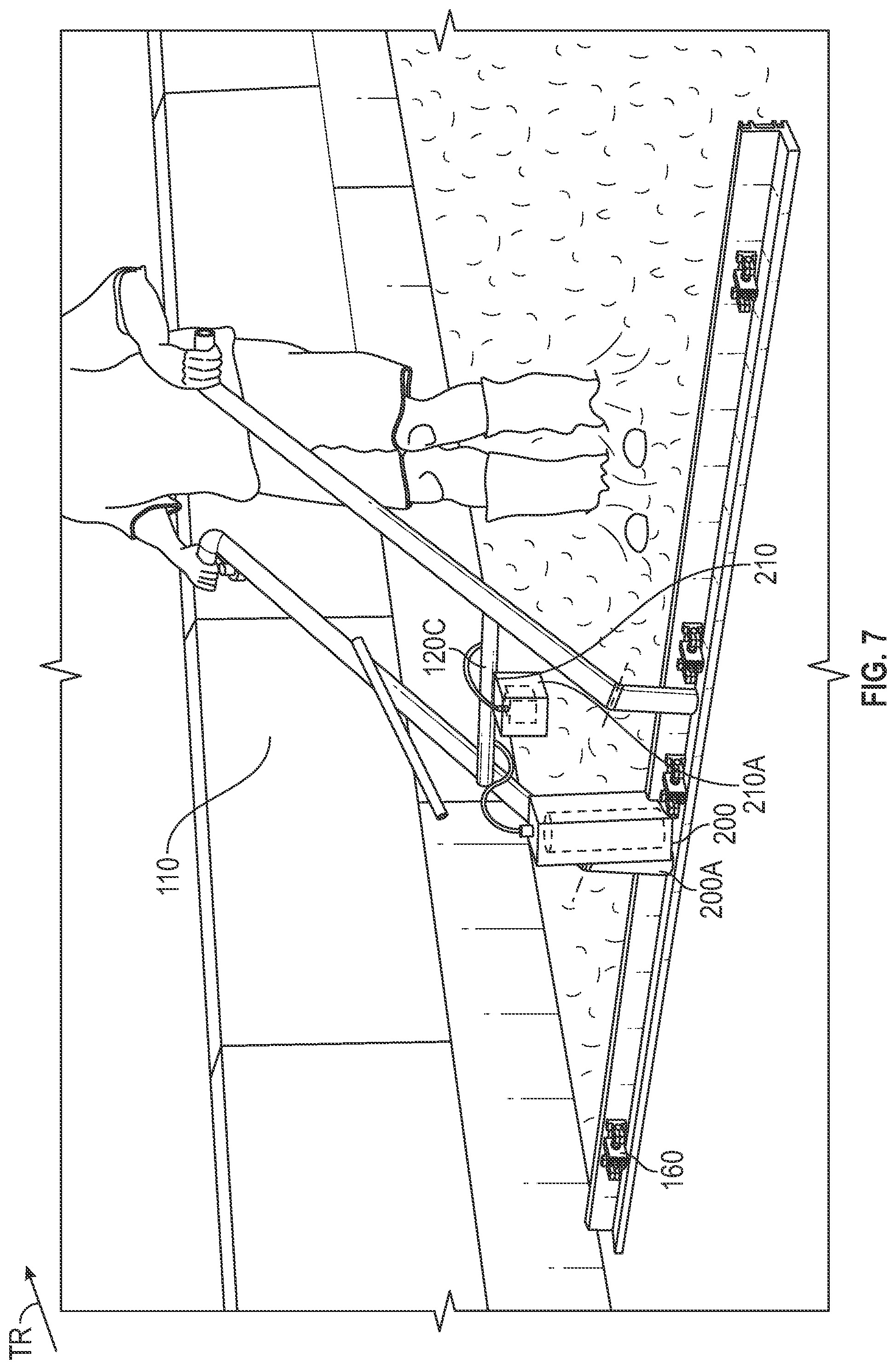 Patent US12460431 Figure 5 – Concrete screed device with oscillating screed bar