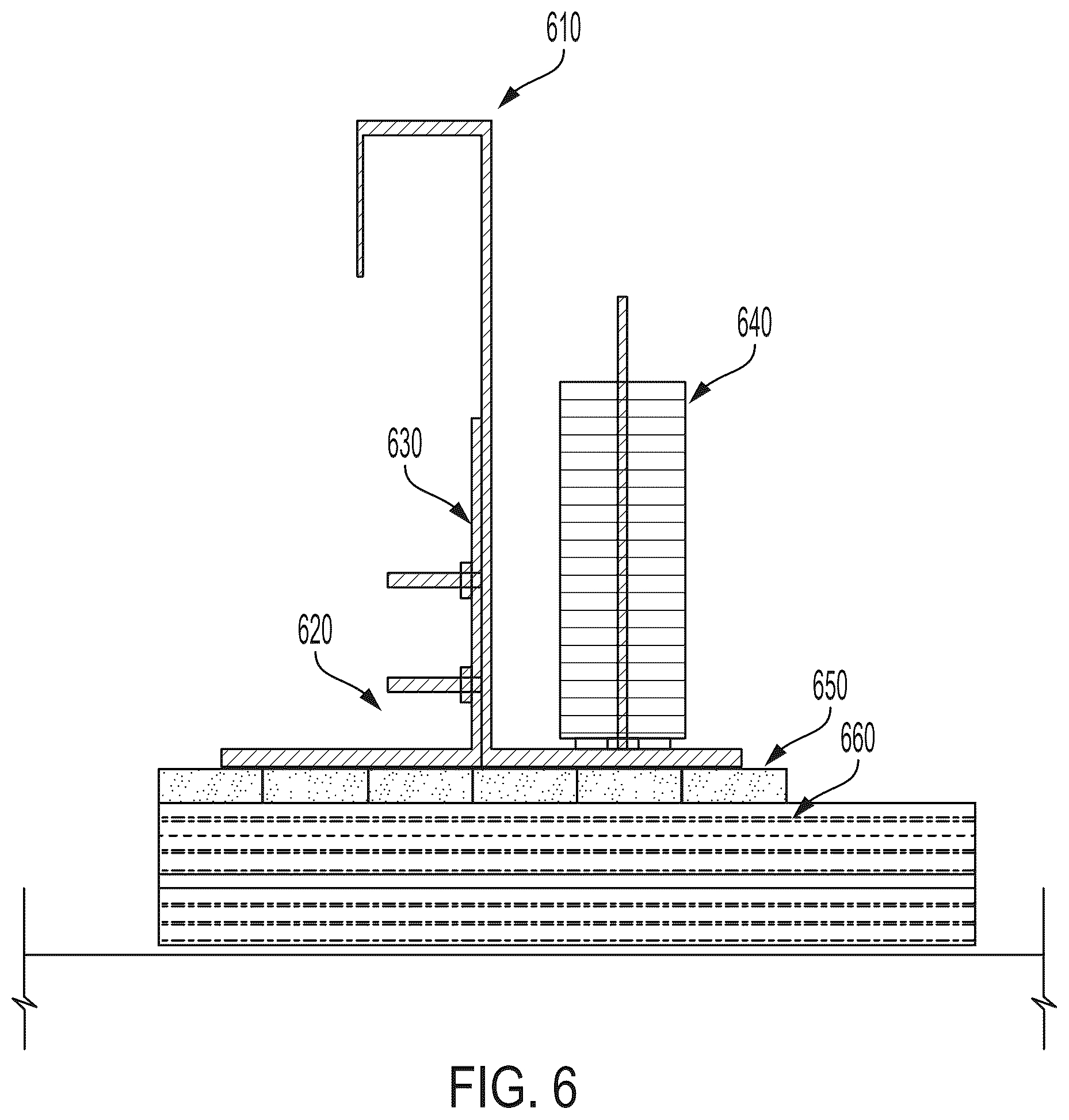 Patent US12460434 Figure 6 – Apparatus for quick-deploy scaffolding
