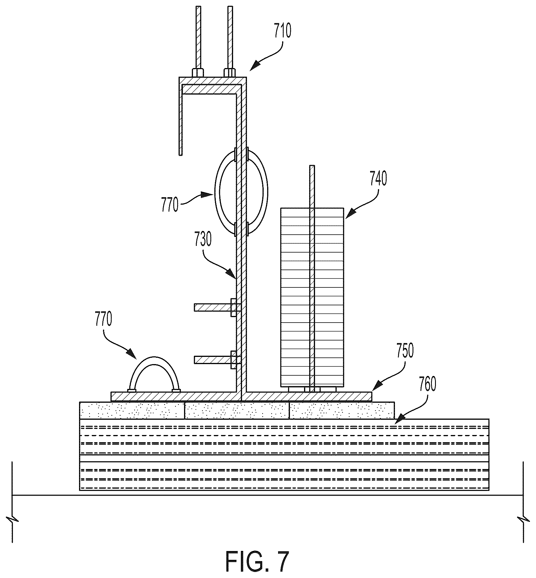Patent US12460434 Figure 7 – Apparatus for quick-deploy scaffolding