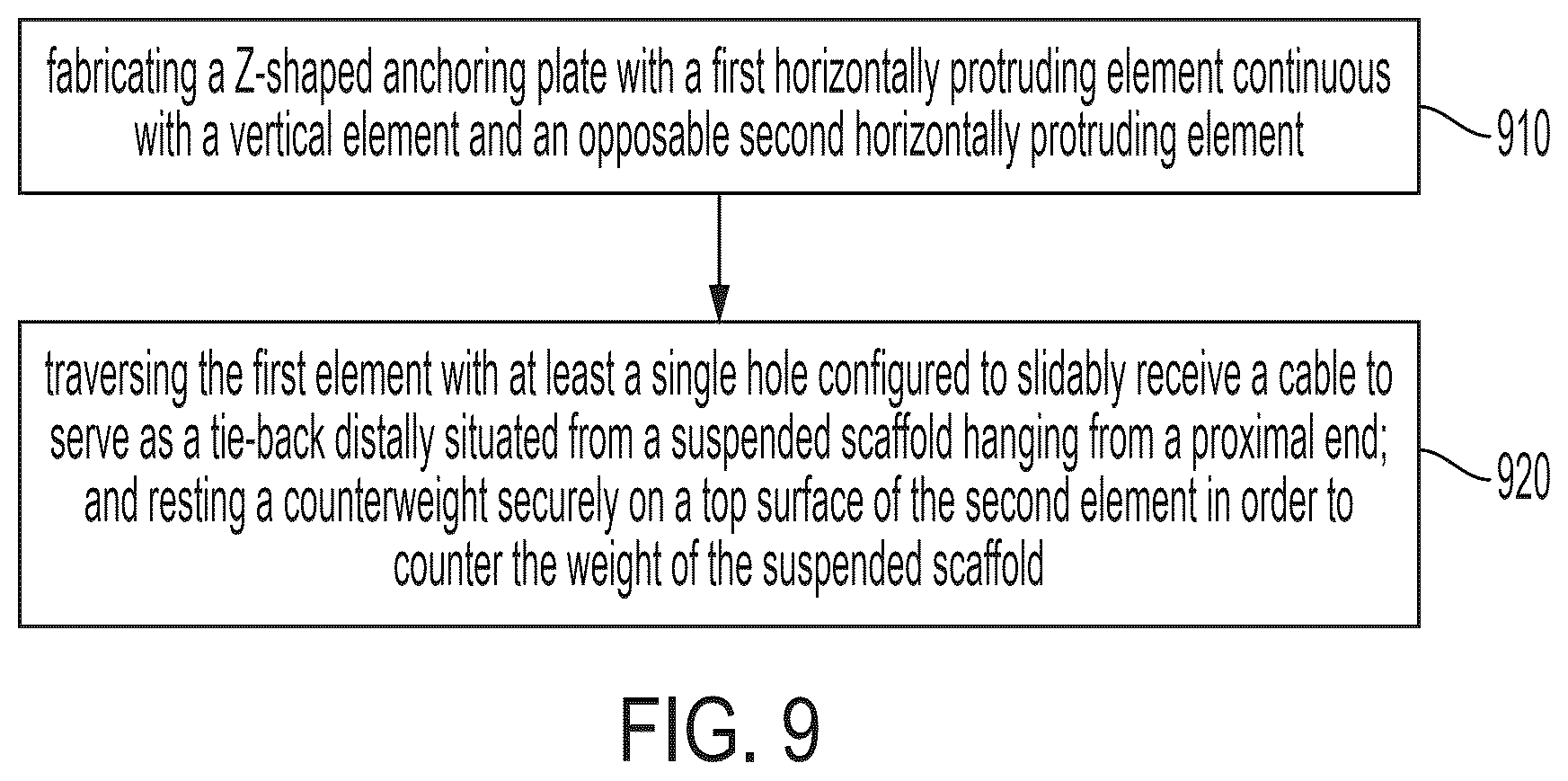Patent US12460434 Figure 9 – Apparatus for quick-deploy scaffolding