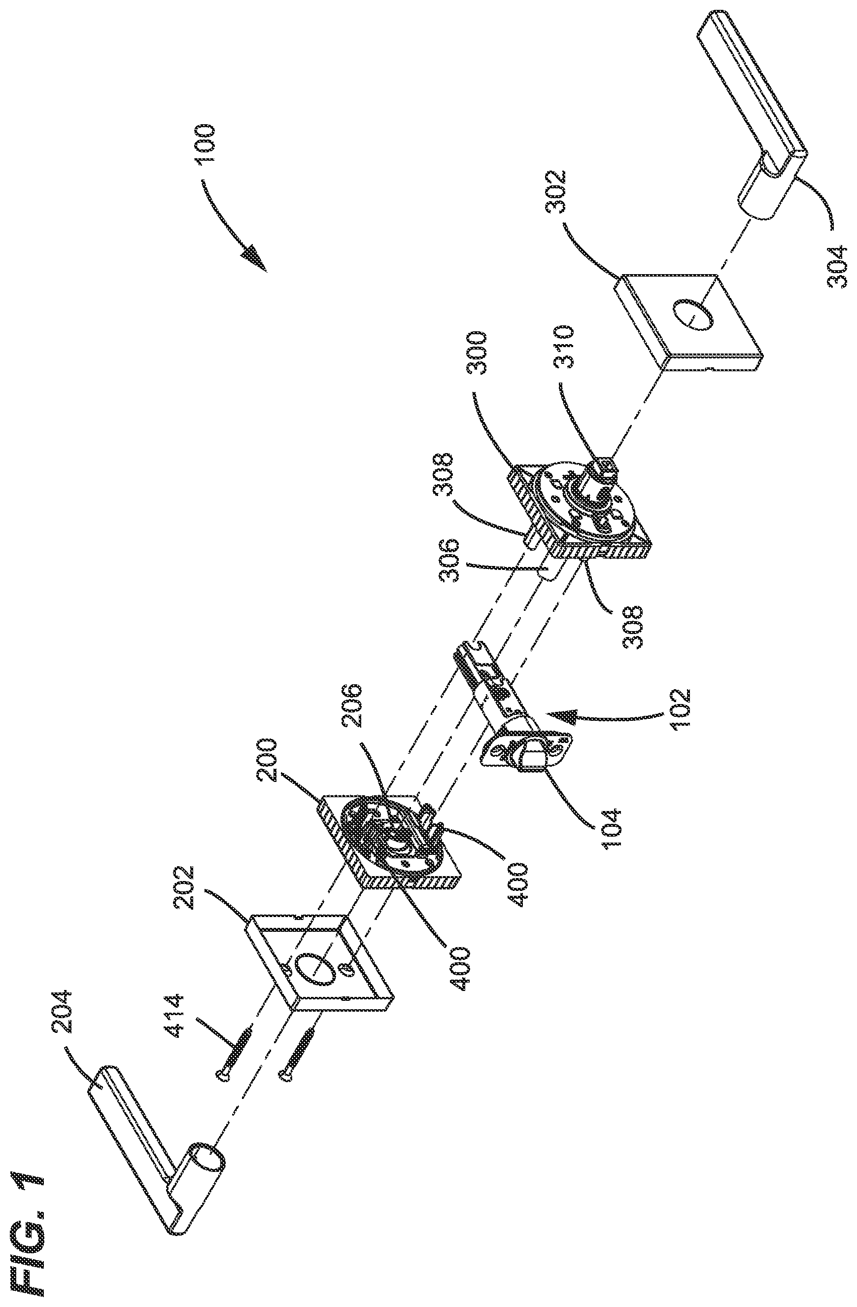 Patent US12460444 Figure 1 – Alignment guide for a door handle assembly