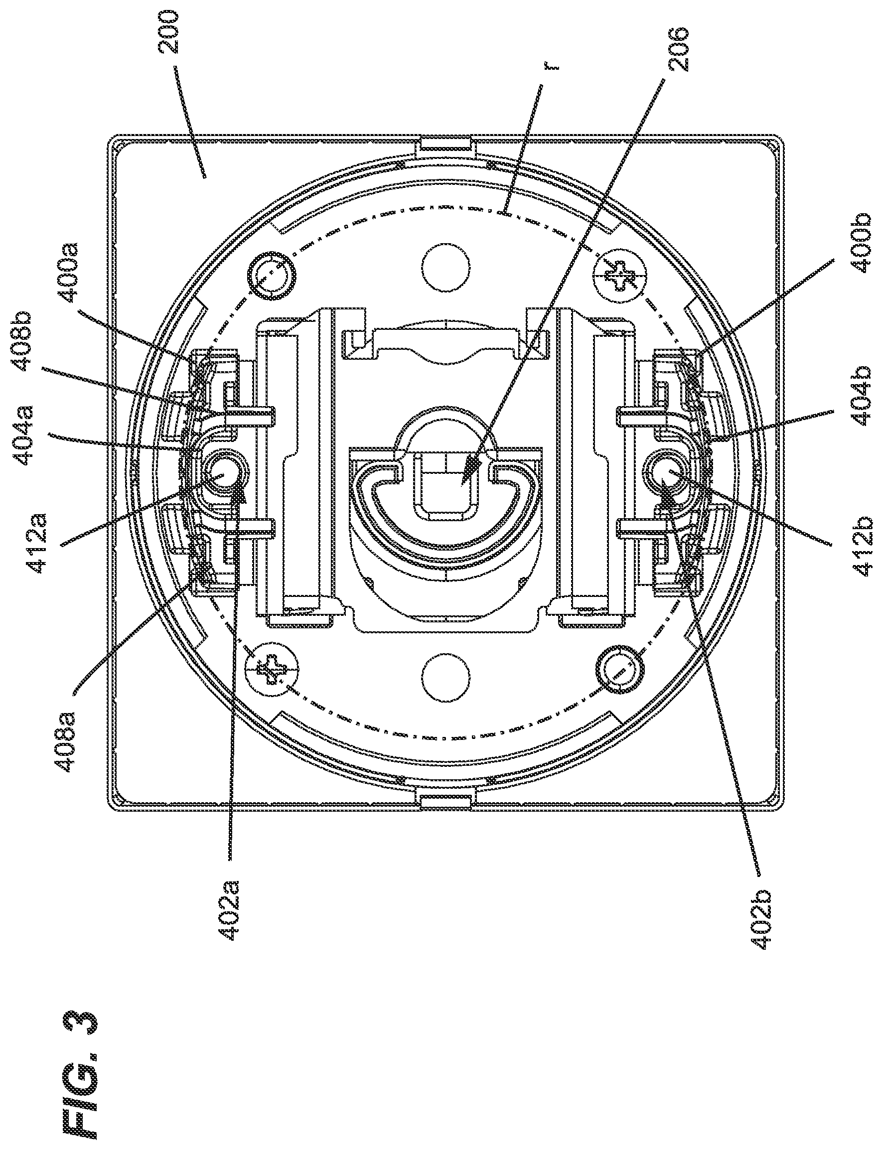 Patent US12460444 Figure 3 – Alignment guide for a door handle assembly