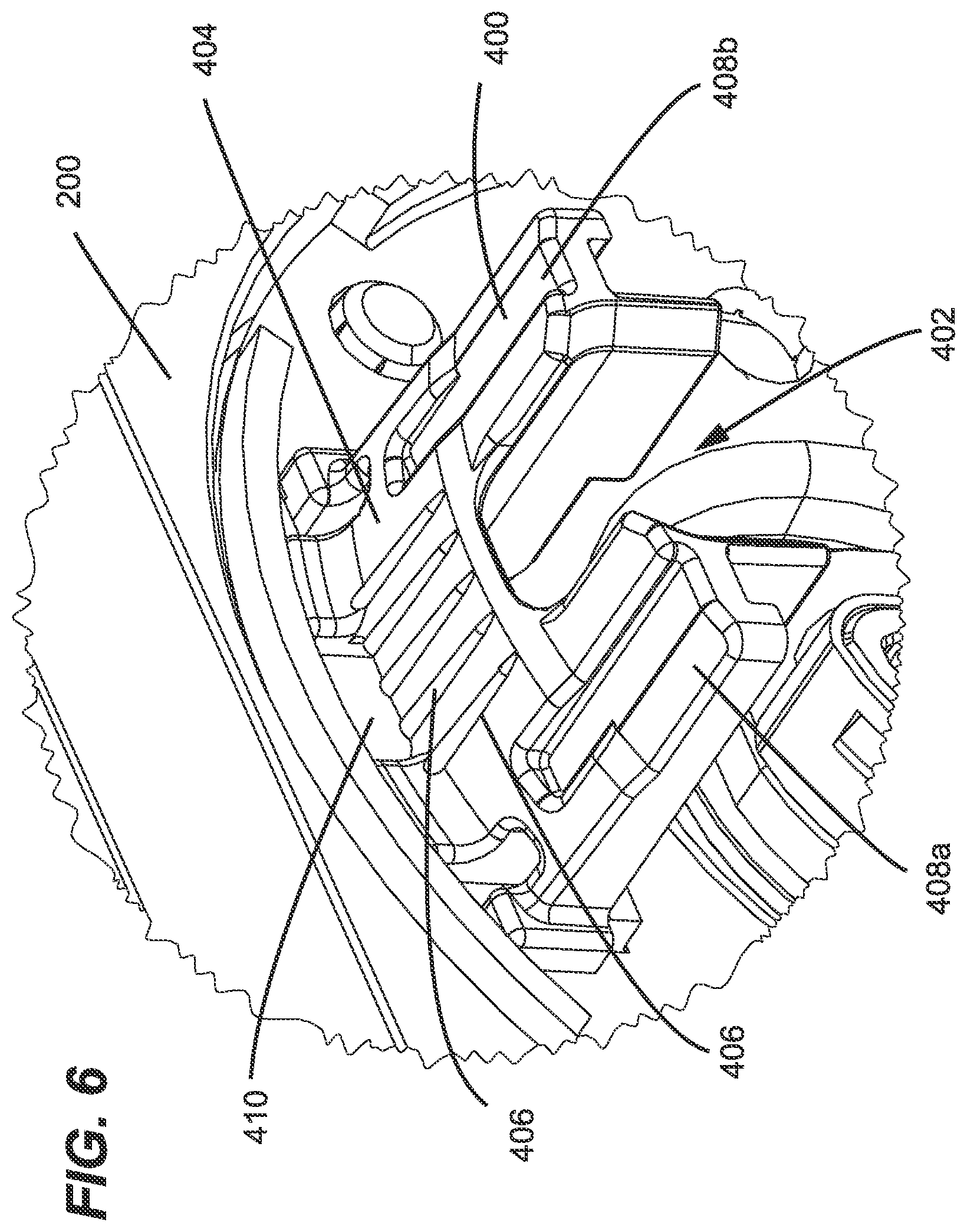 Patent US12460444 Figure 6 – Alignment guide for a door handle assembly