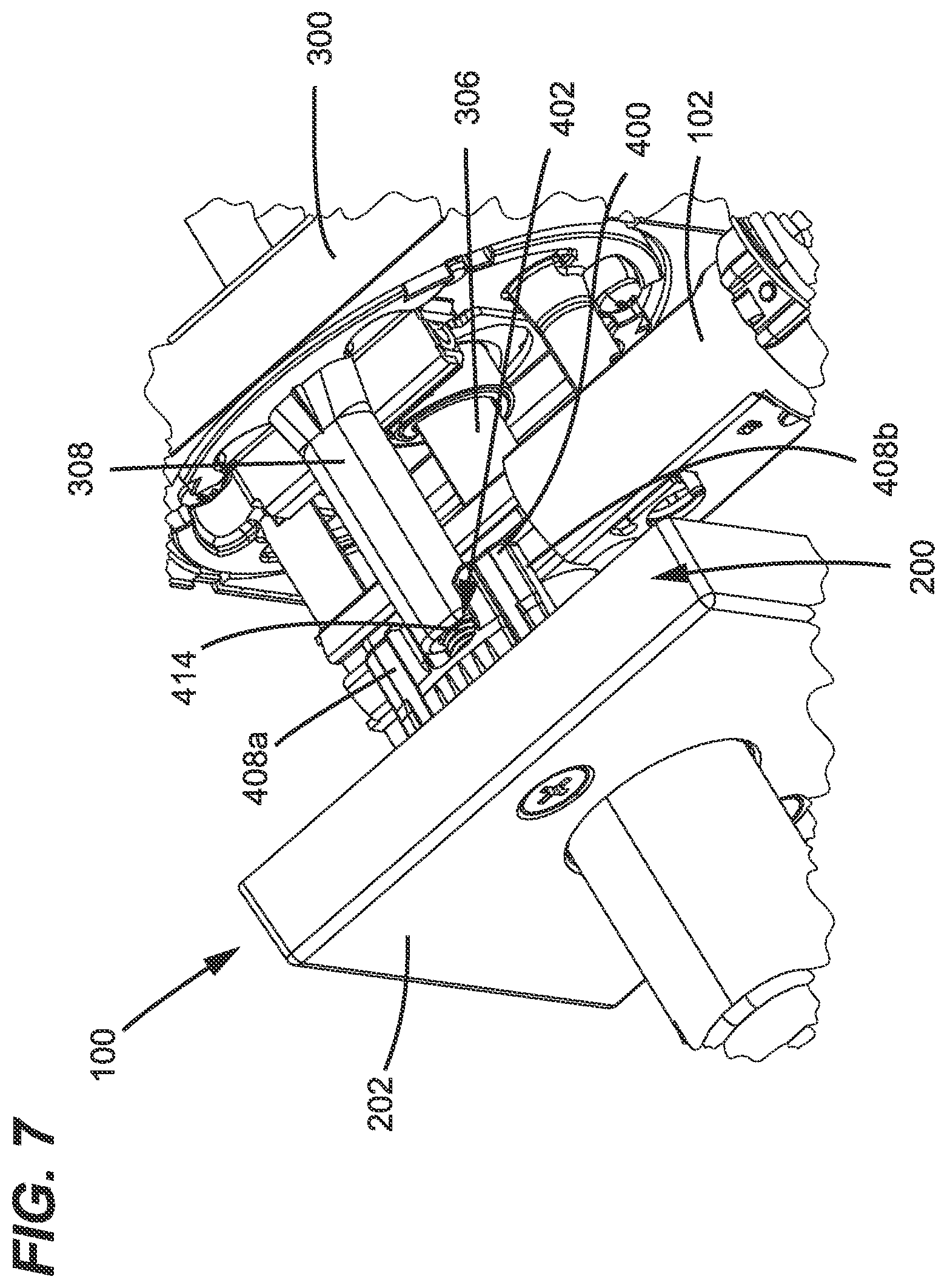 Patent US12460444 Figure 7 – Alignment guide for a door handle assembly