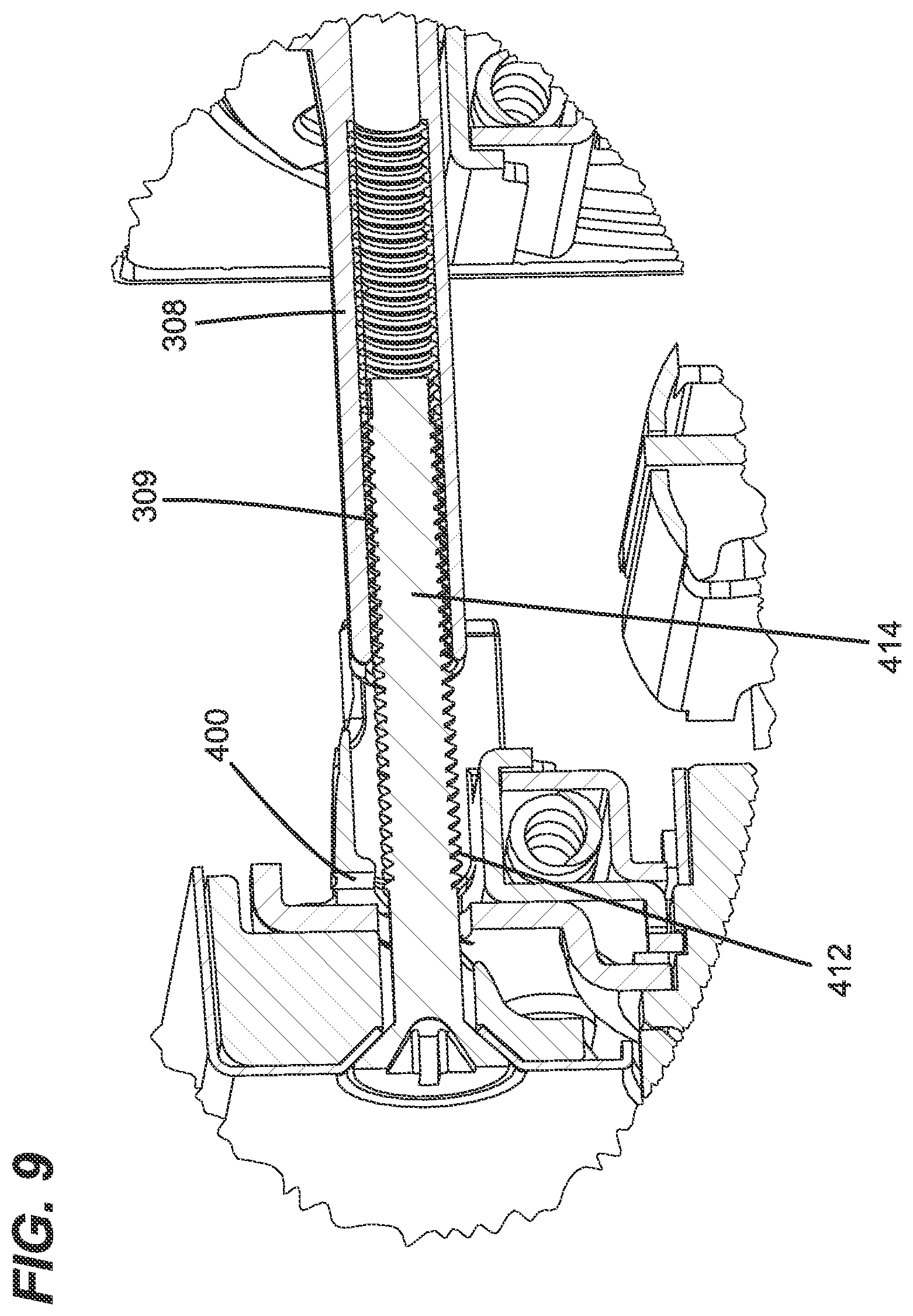 Patent US12460444 Figure 9 – Alignment guide for a door handle assembly