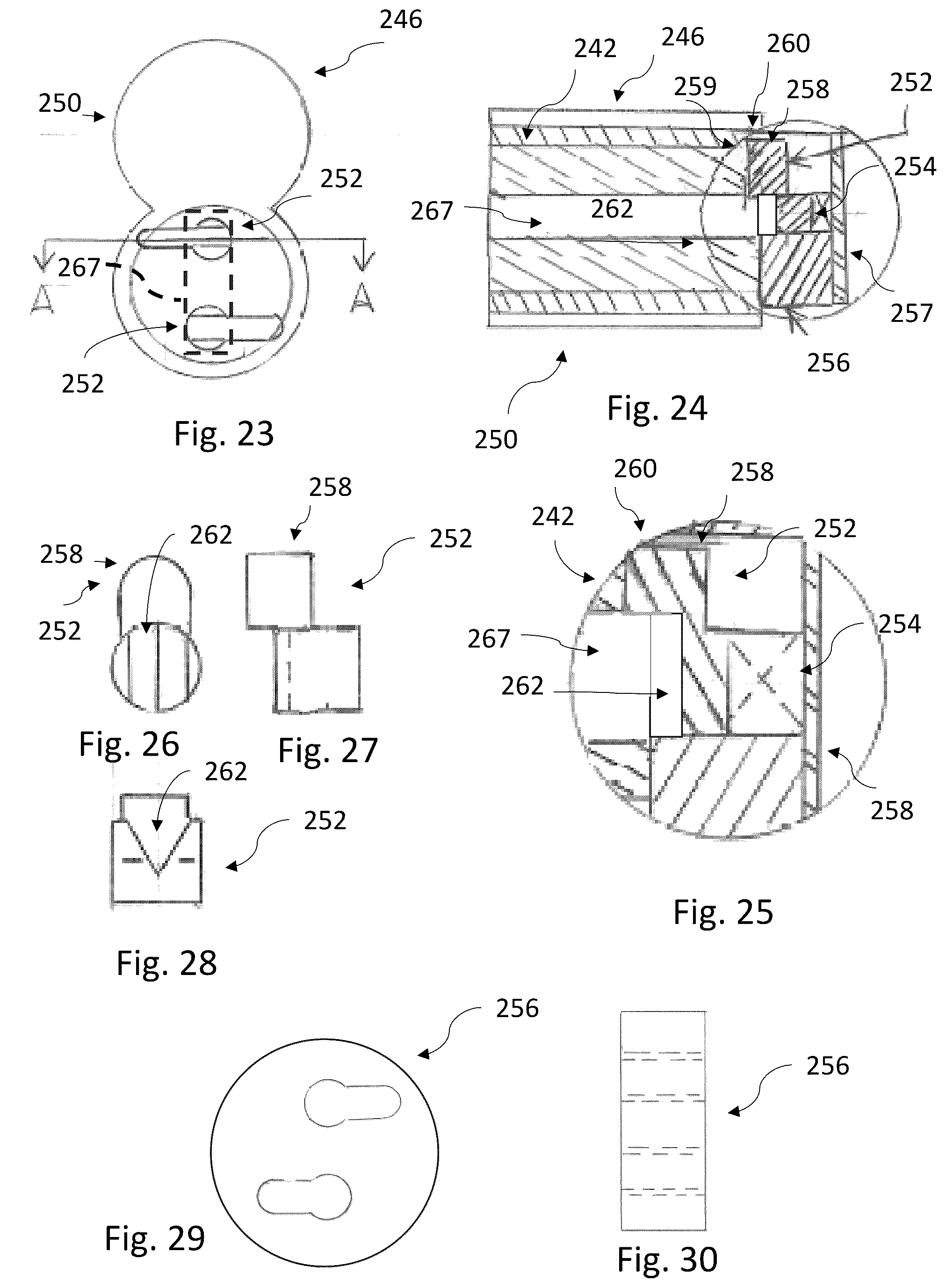 Patent US12460445 Figure 8 – Lock cores and keys