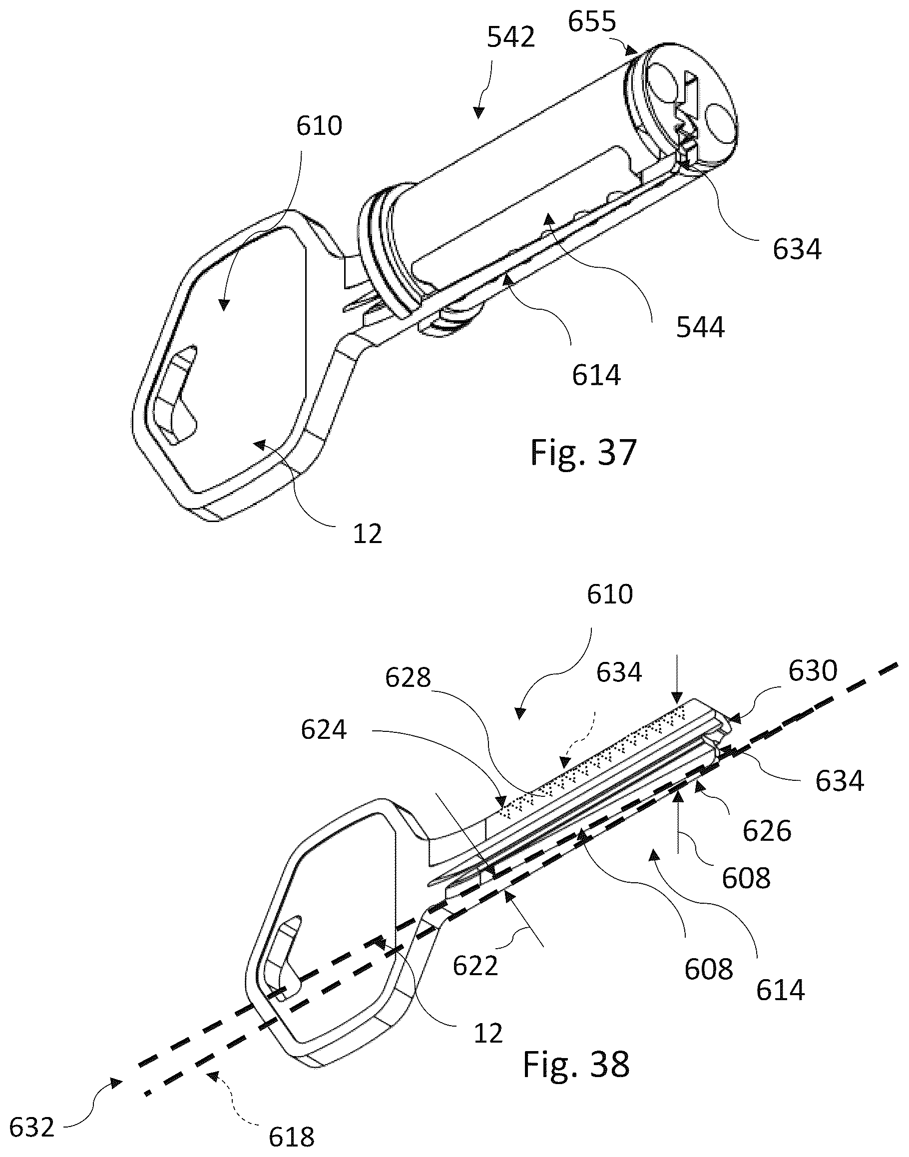 Patent US12460445 Figure 11 – Lock cores and keys