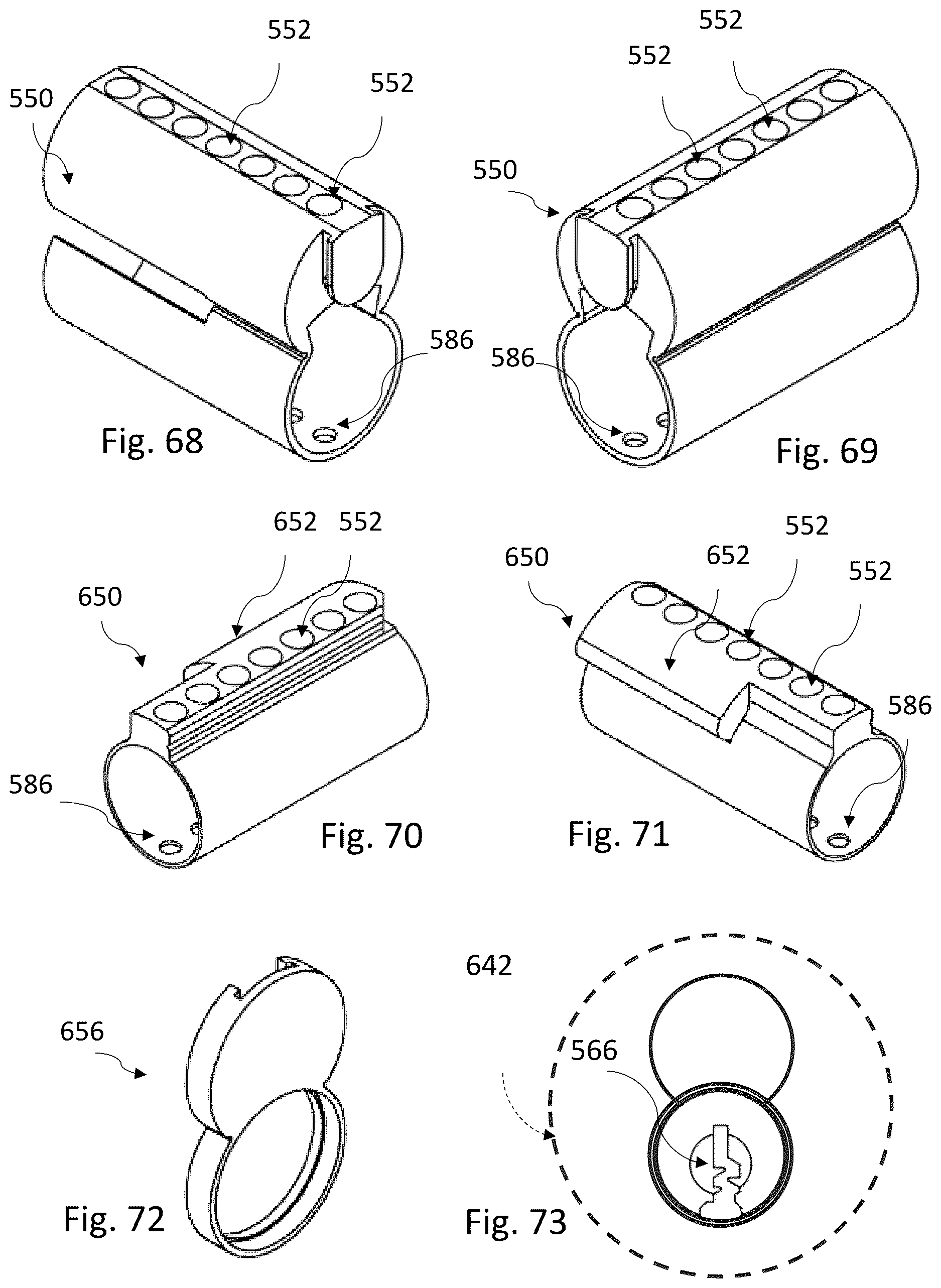 Patent US12460445 Figure 20 – Lock cores and keys