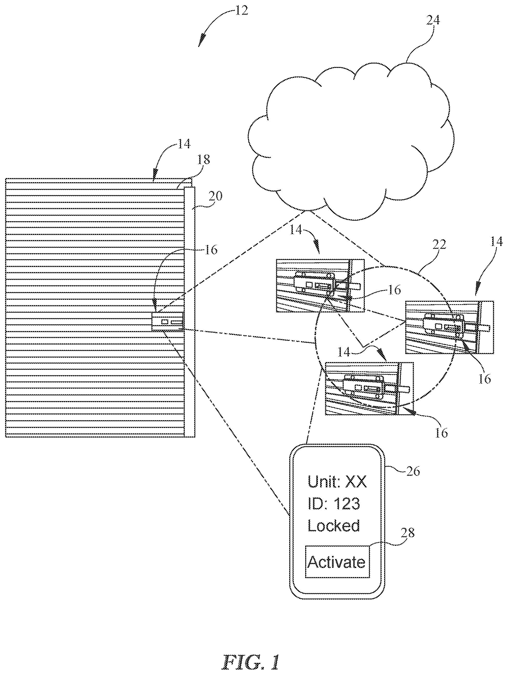 Patent US12460449 Figure 1 – Controllable door lock