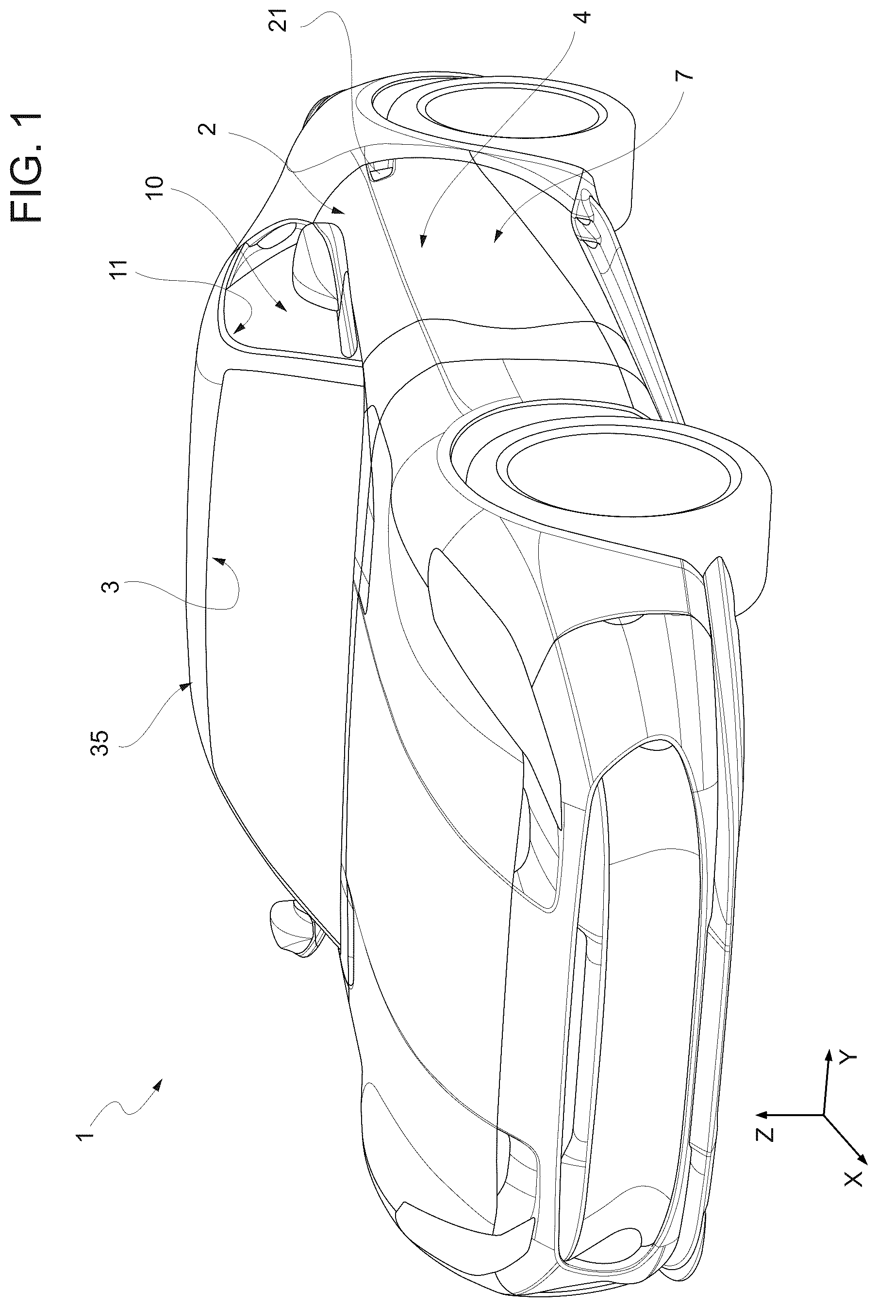 Patent US12460452 Figure 1 – Door for a motor vehicle