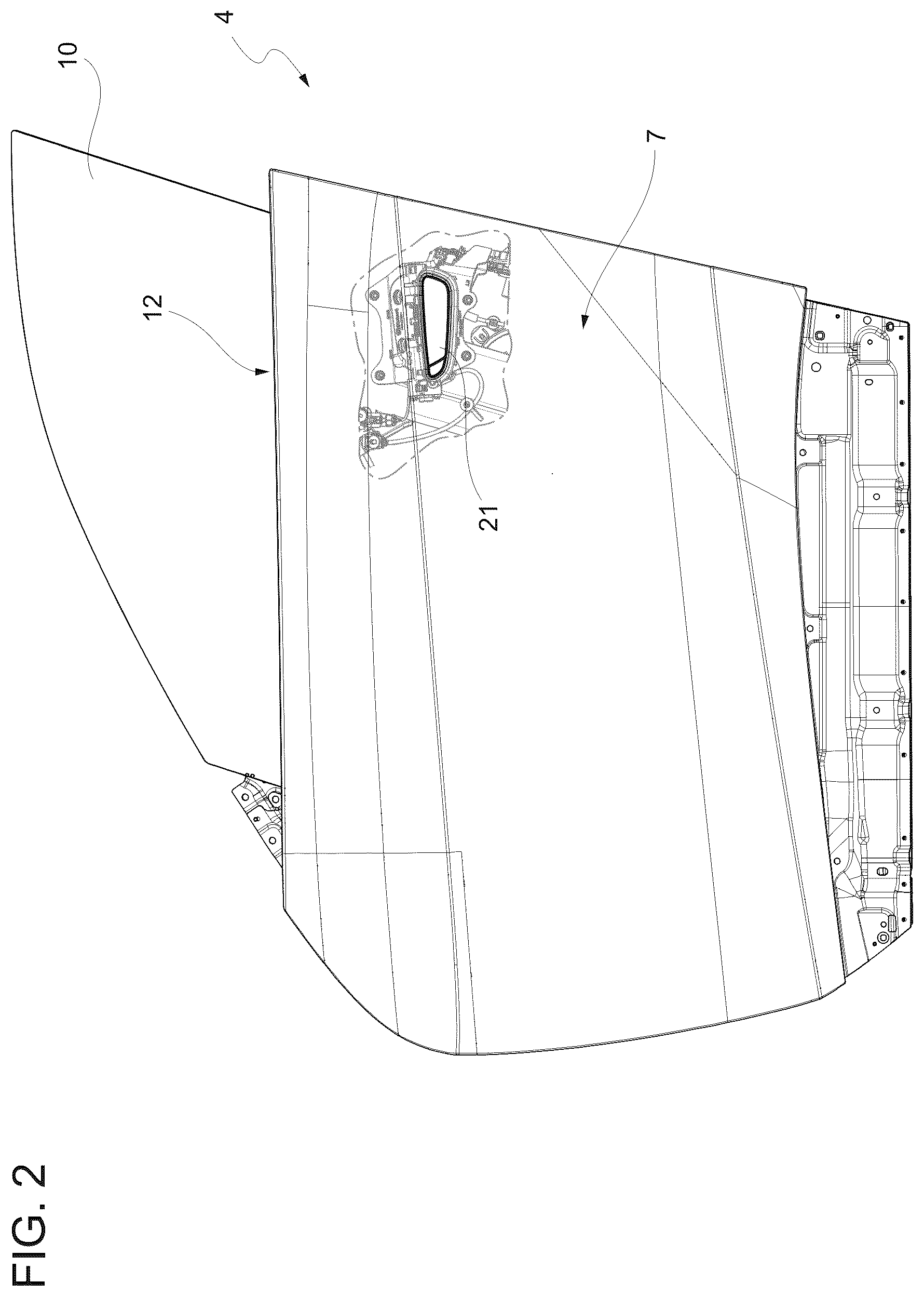 Patent US12460452 Figure 2 – Door for a motor vehicle