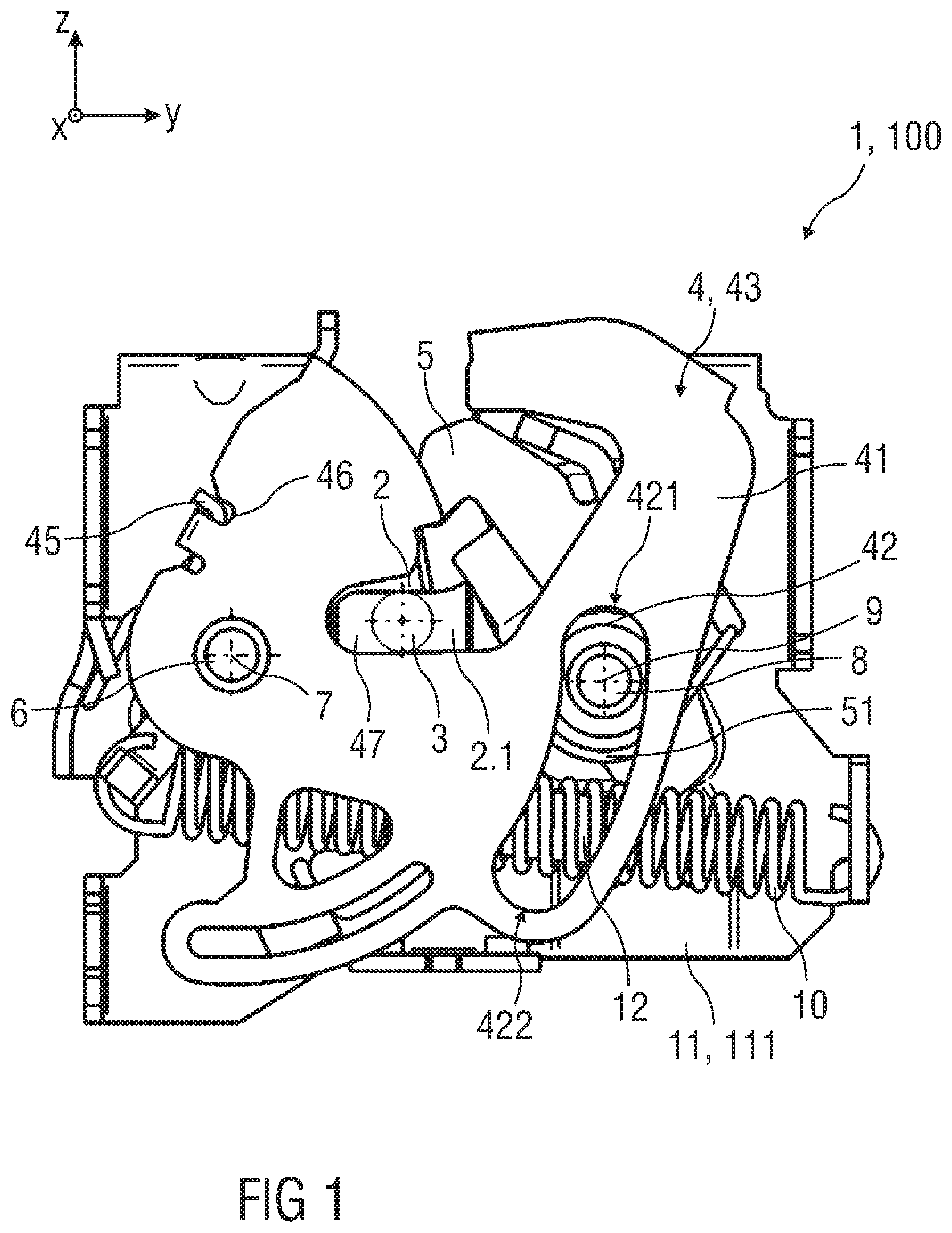 Patent US12460455 Figure 1 – Lock arrangement—in particular, for an engine hood of a vehicle