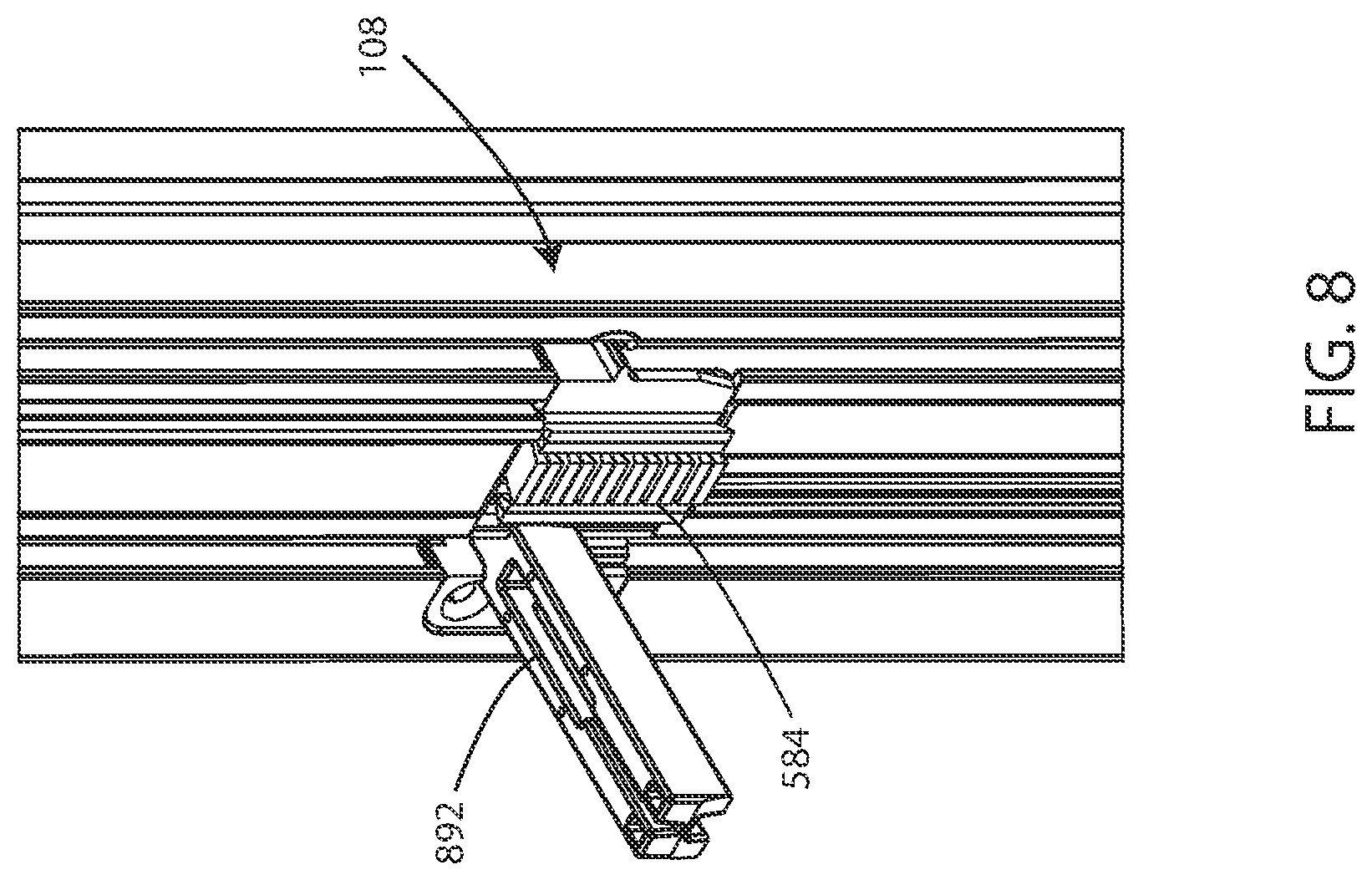 Patent US12460457 Figure 7 – Sash tilt bolt and checkrail bracket systems for coastal impact resistant fenestrations