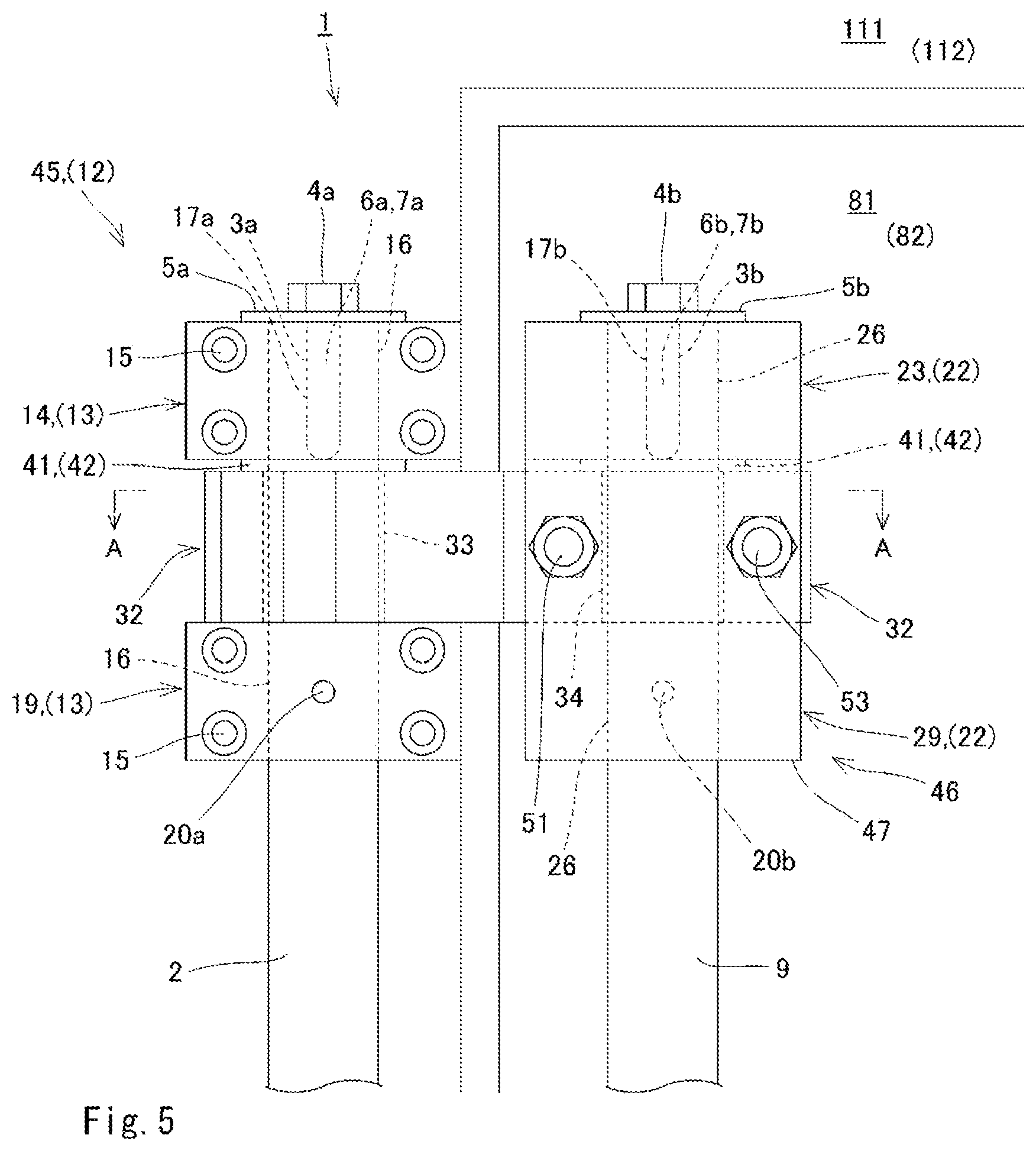 Patent US12460461 Figure 5 – Door hinge using link between shafts