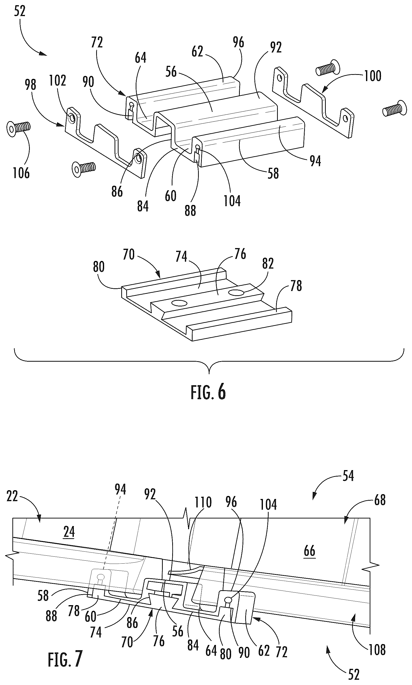 Patent US12460463 Figure 3 – Shower door guide assembly