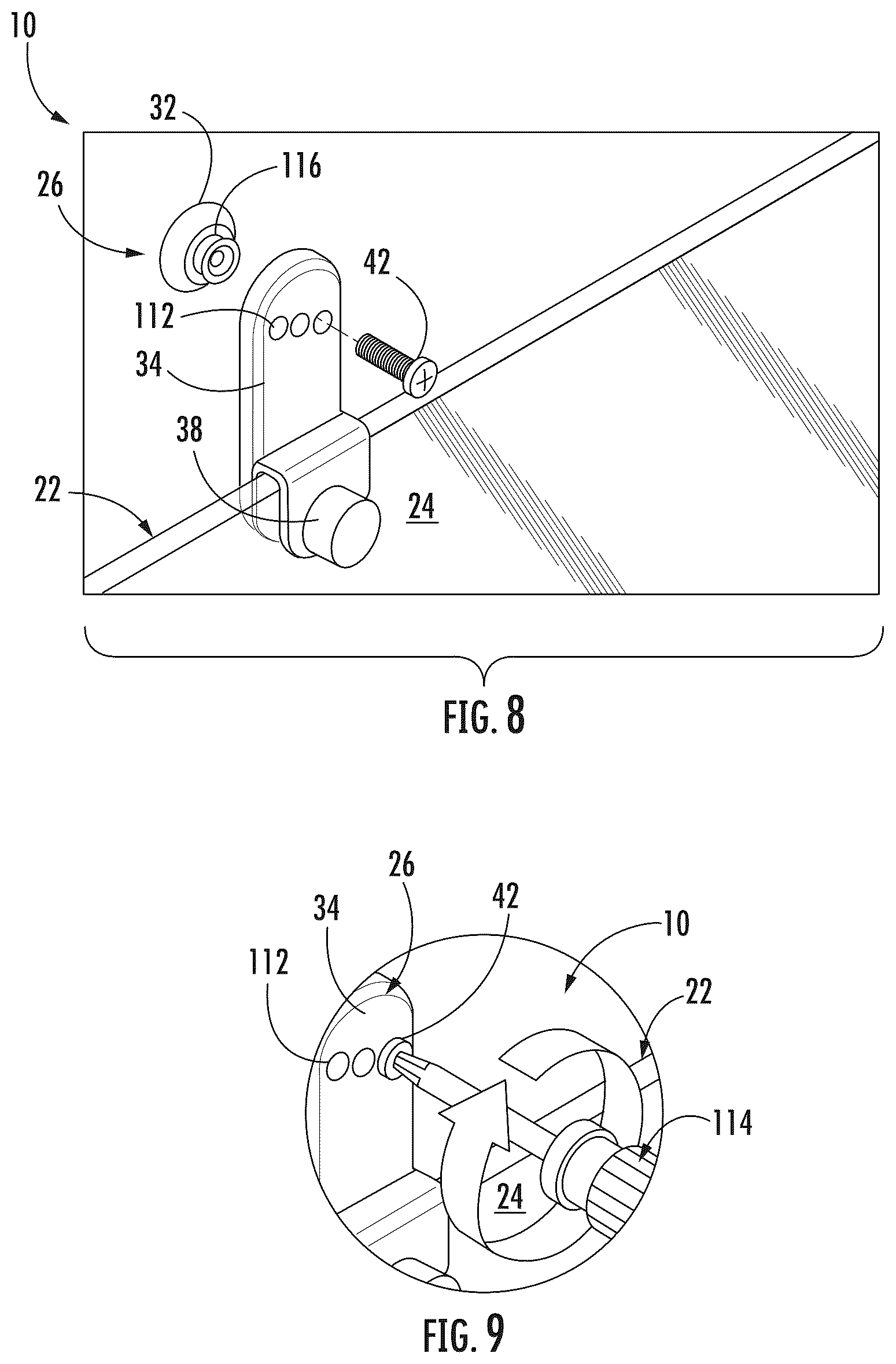 Patent US12460463 Figure 4 – Shower door guide assembly