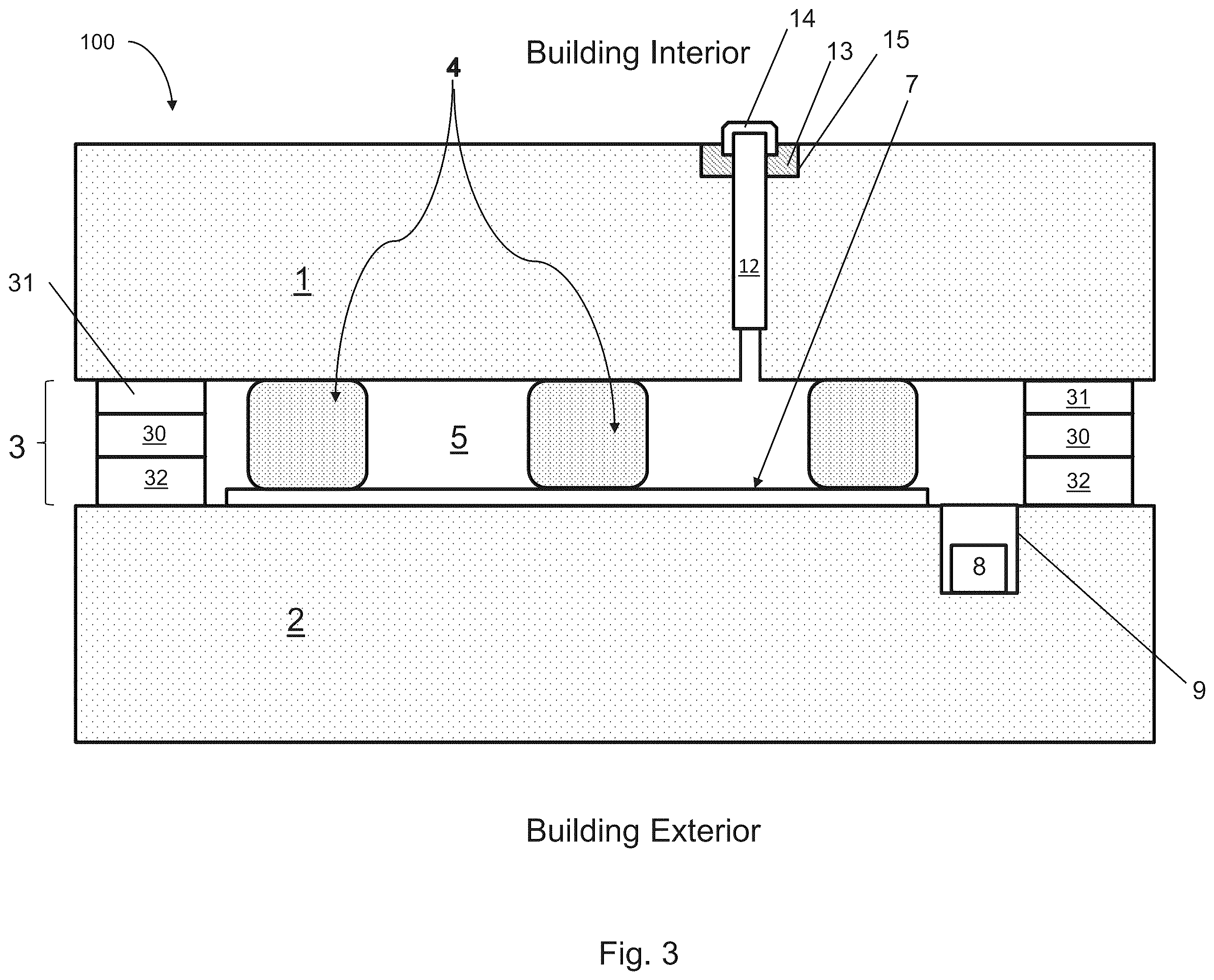 Patent US12460468 Figure 3 – Vacuum insulated panel with edge seal