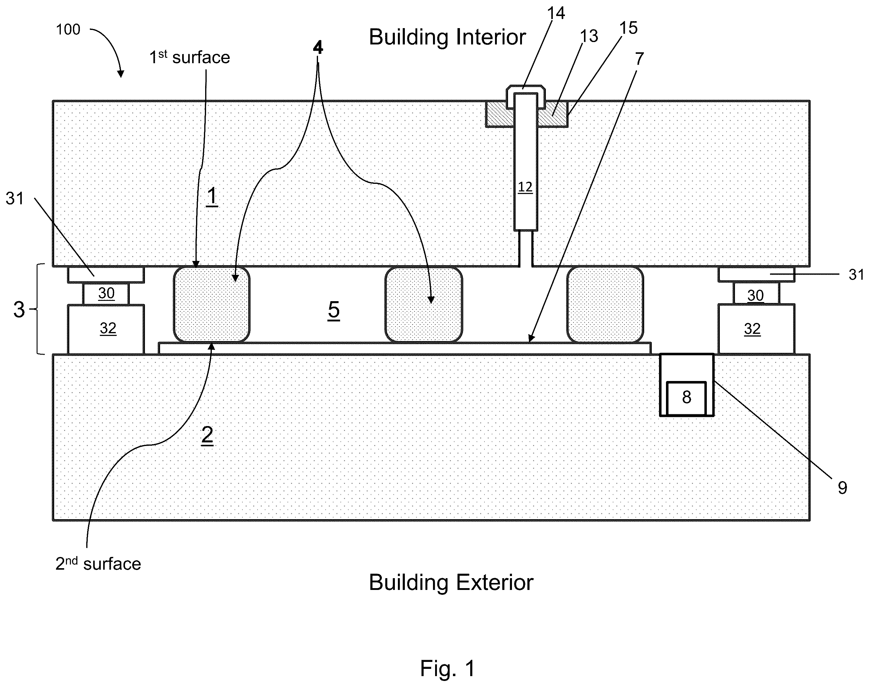 Patent US12460469 — Vacuum insulated panel with ceramic spacers — Figure 1