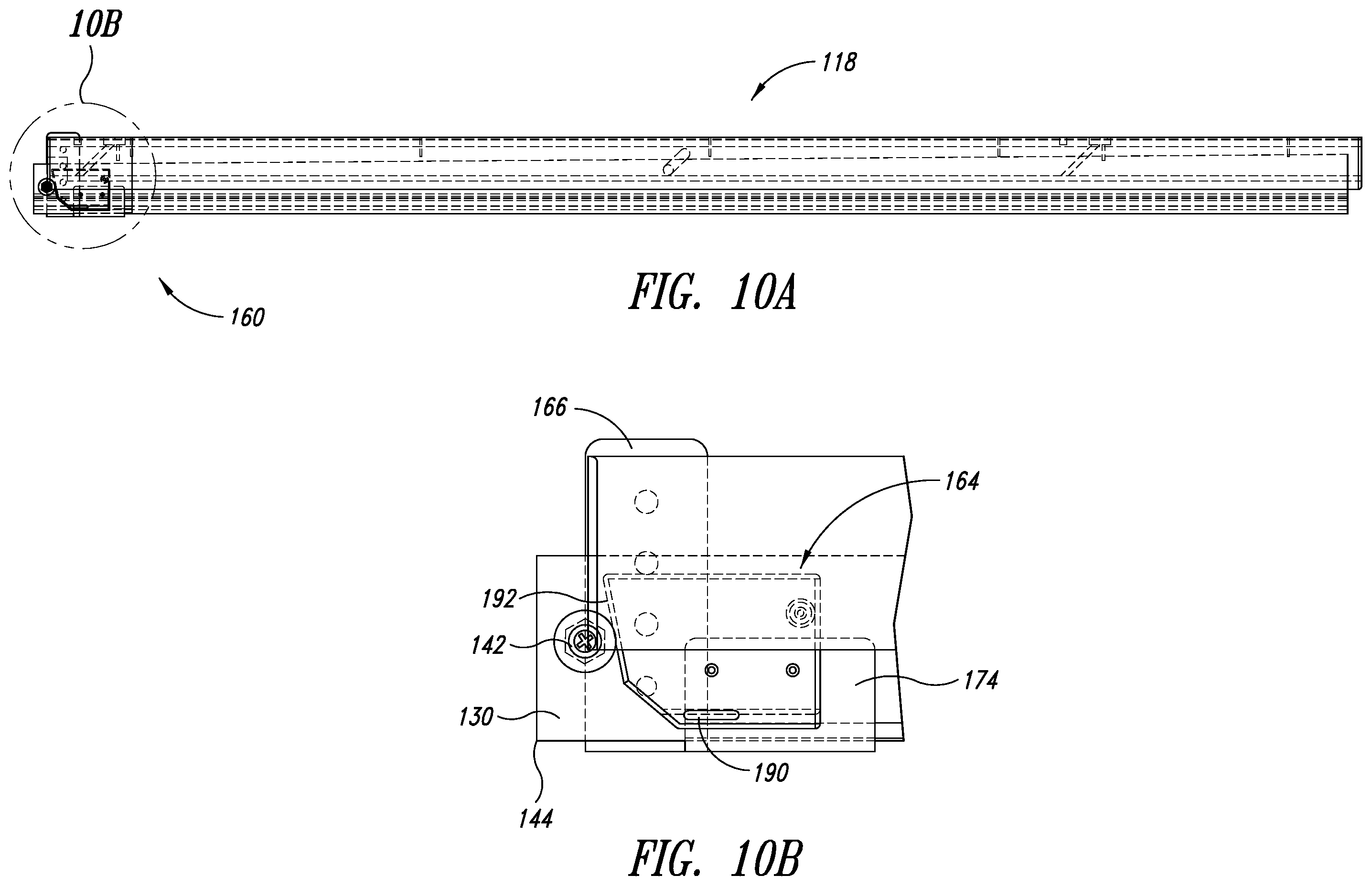 Patent US12460472 Figure 10 – Top-hanging sliding door including wedge design top seal