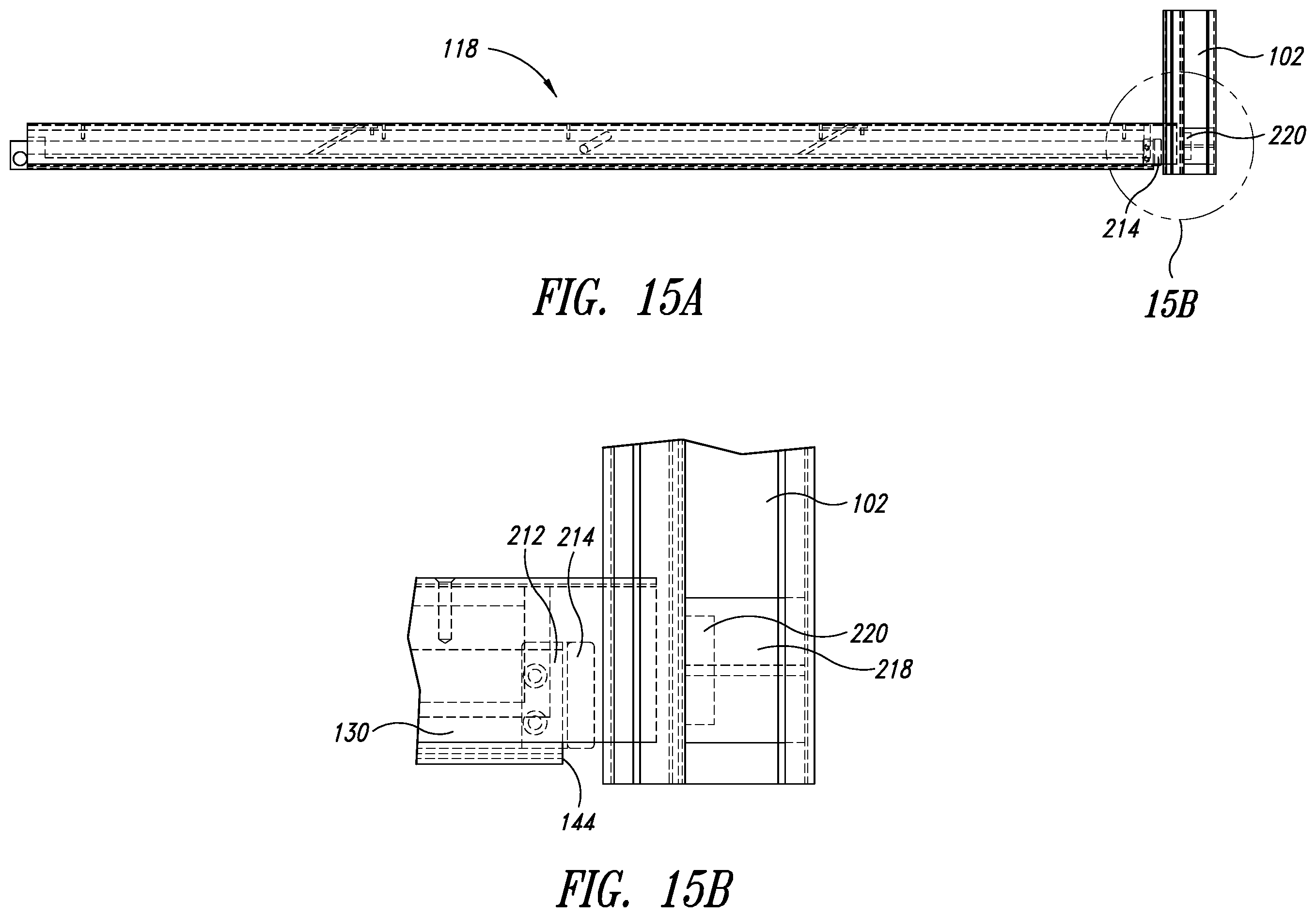 Patent US12460472 Figure 15 – Top-hanging sliding door including wedge design top seal
