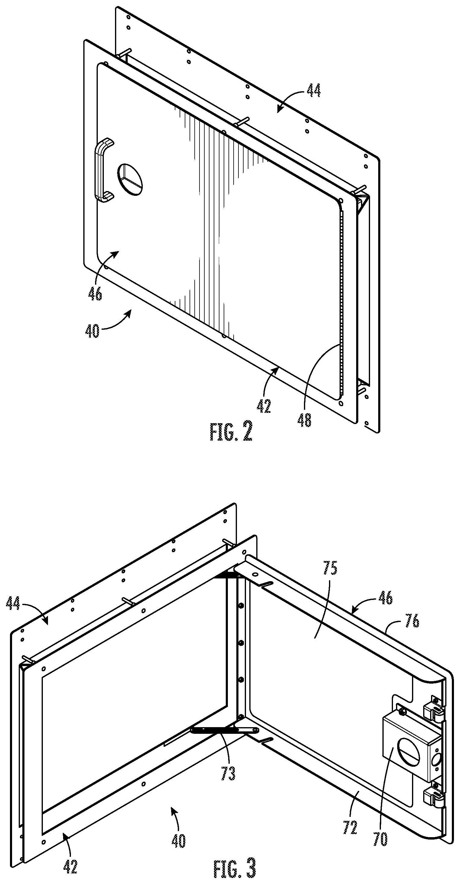 Patent US12460473 Figure 2 – Garage door with secure door assembly for packages