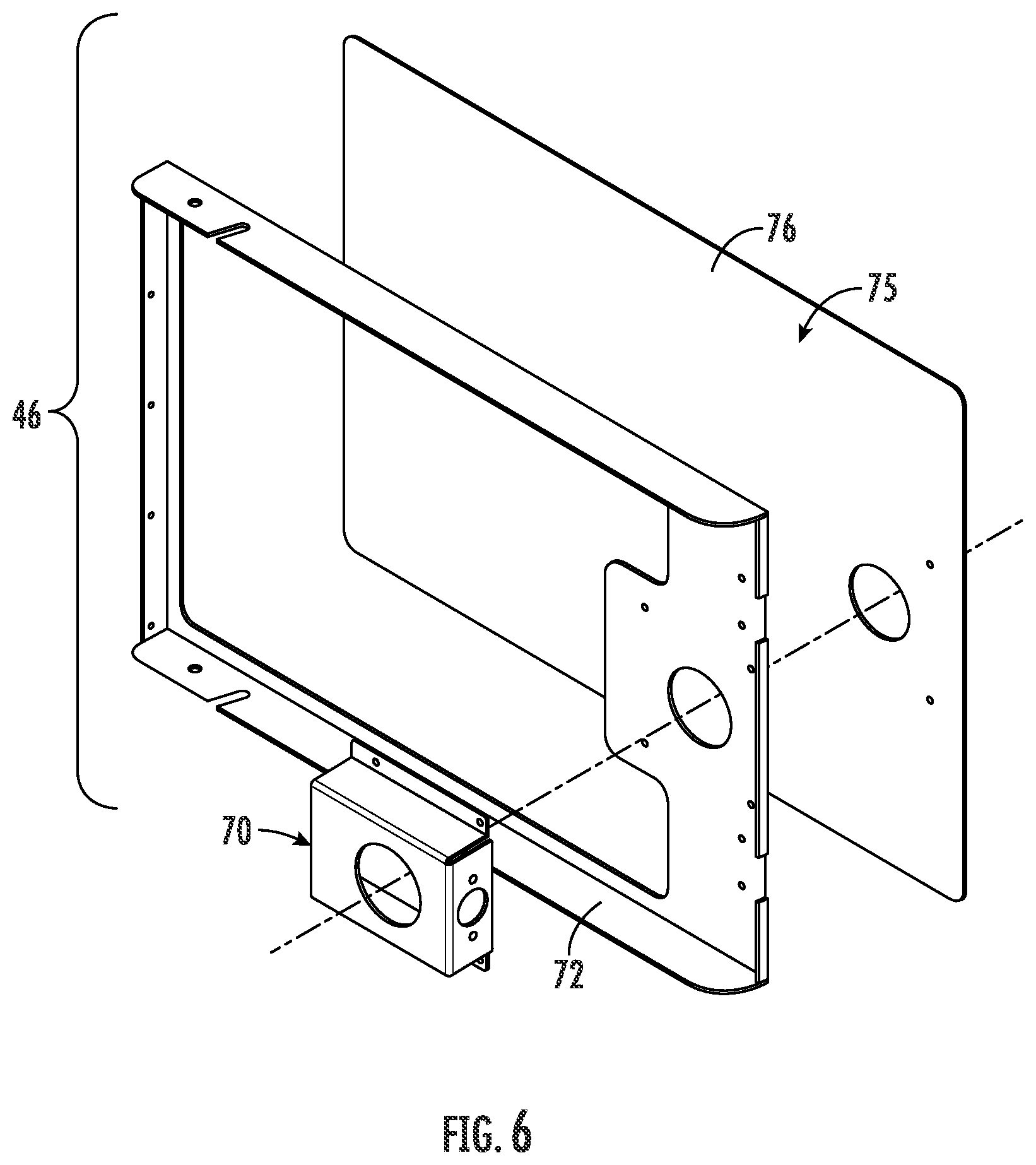 Patent US12460473 Figure 4 – Garage door with secure door assembly for packages