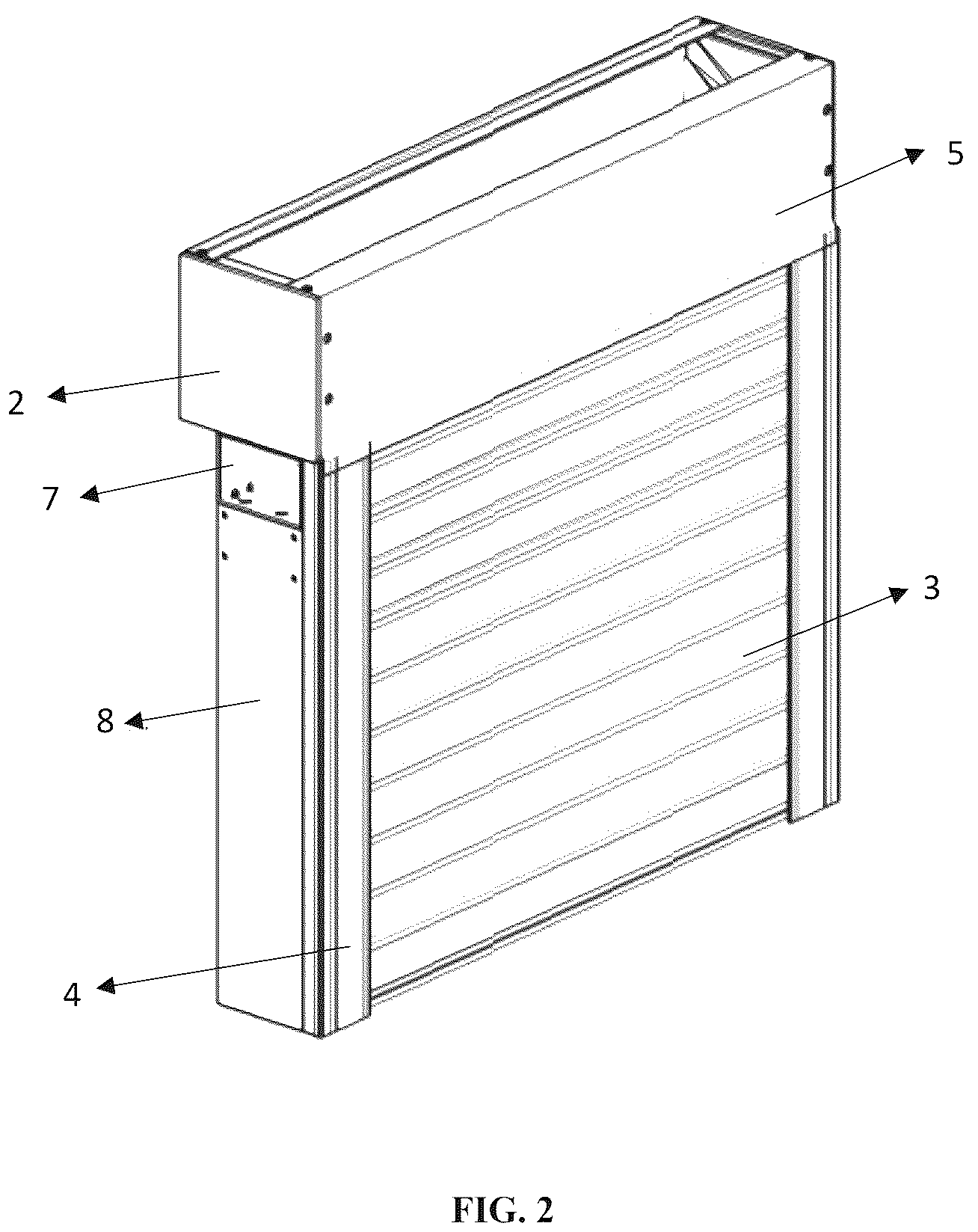 Patent US12460474 Figure 2 – Storm shutter integrated into a window or door