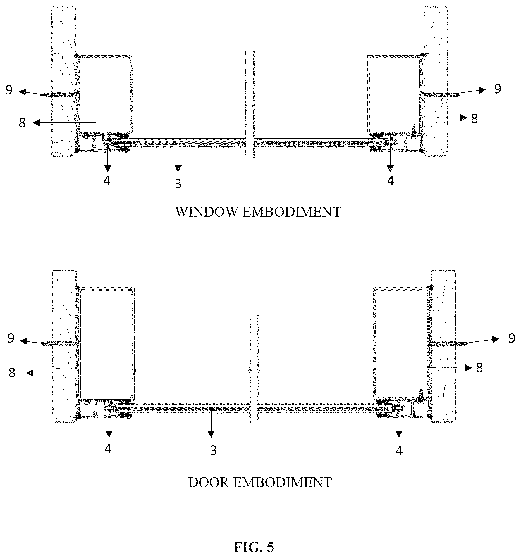 Patent US12460474 Figure 5 – Storm shutter integrated into a window or door