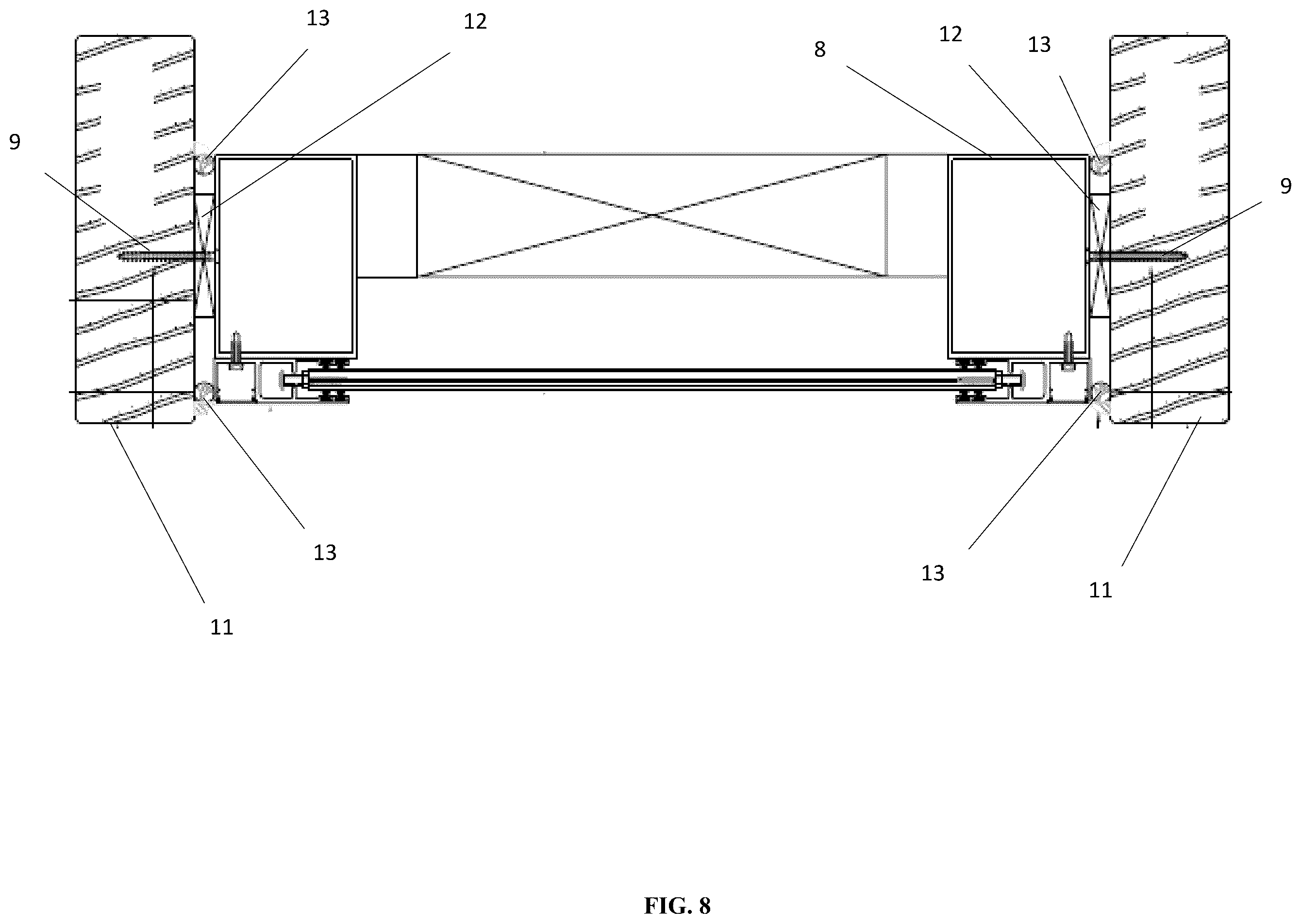 Patent US12460474 Figure 8 – Storm shutter integrated into a window or door