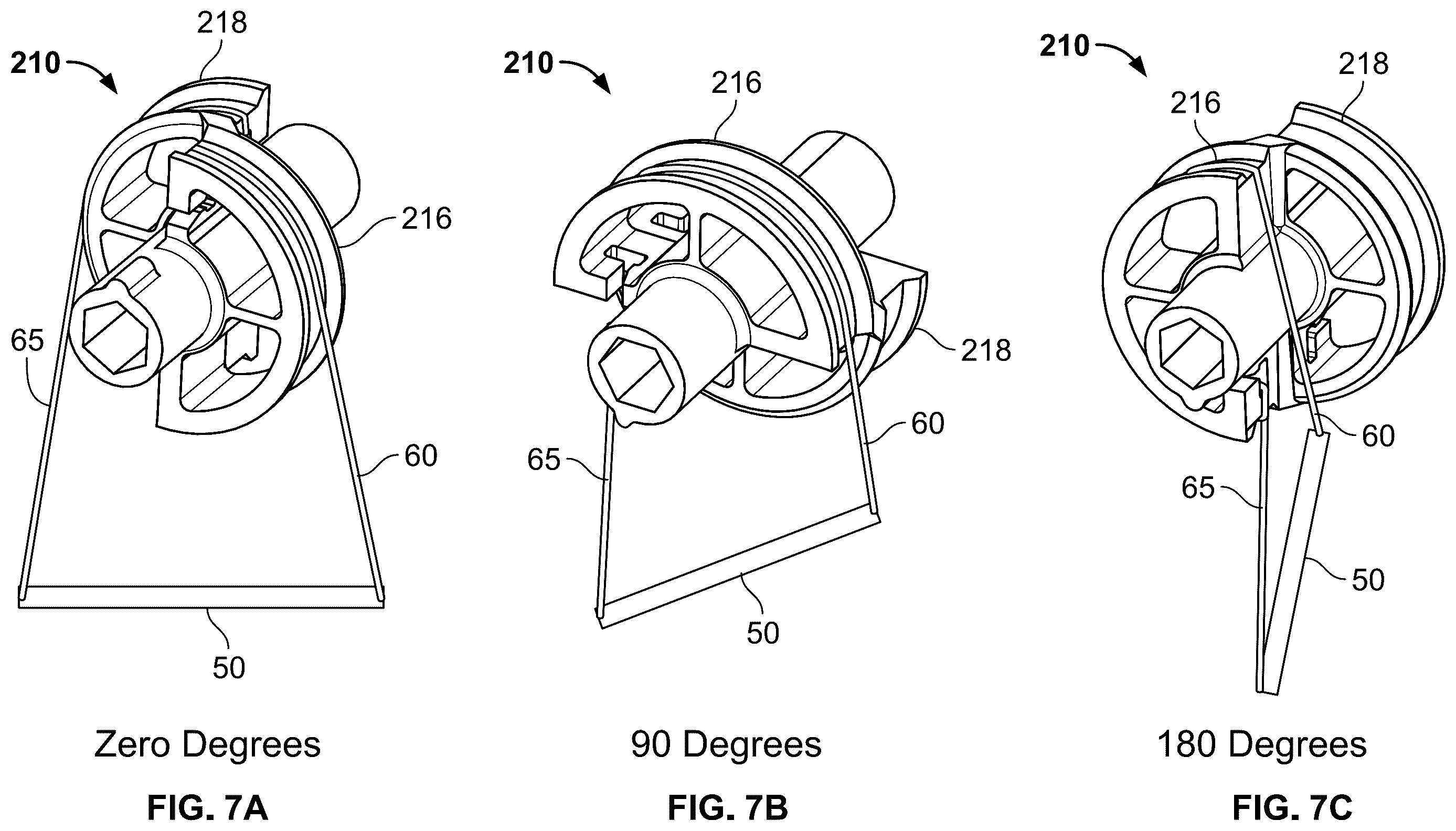 Patent US12460475 Figure 5 – Motorized slat angle adjustment mechanism for window blinds