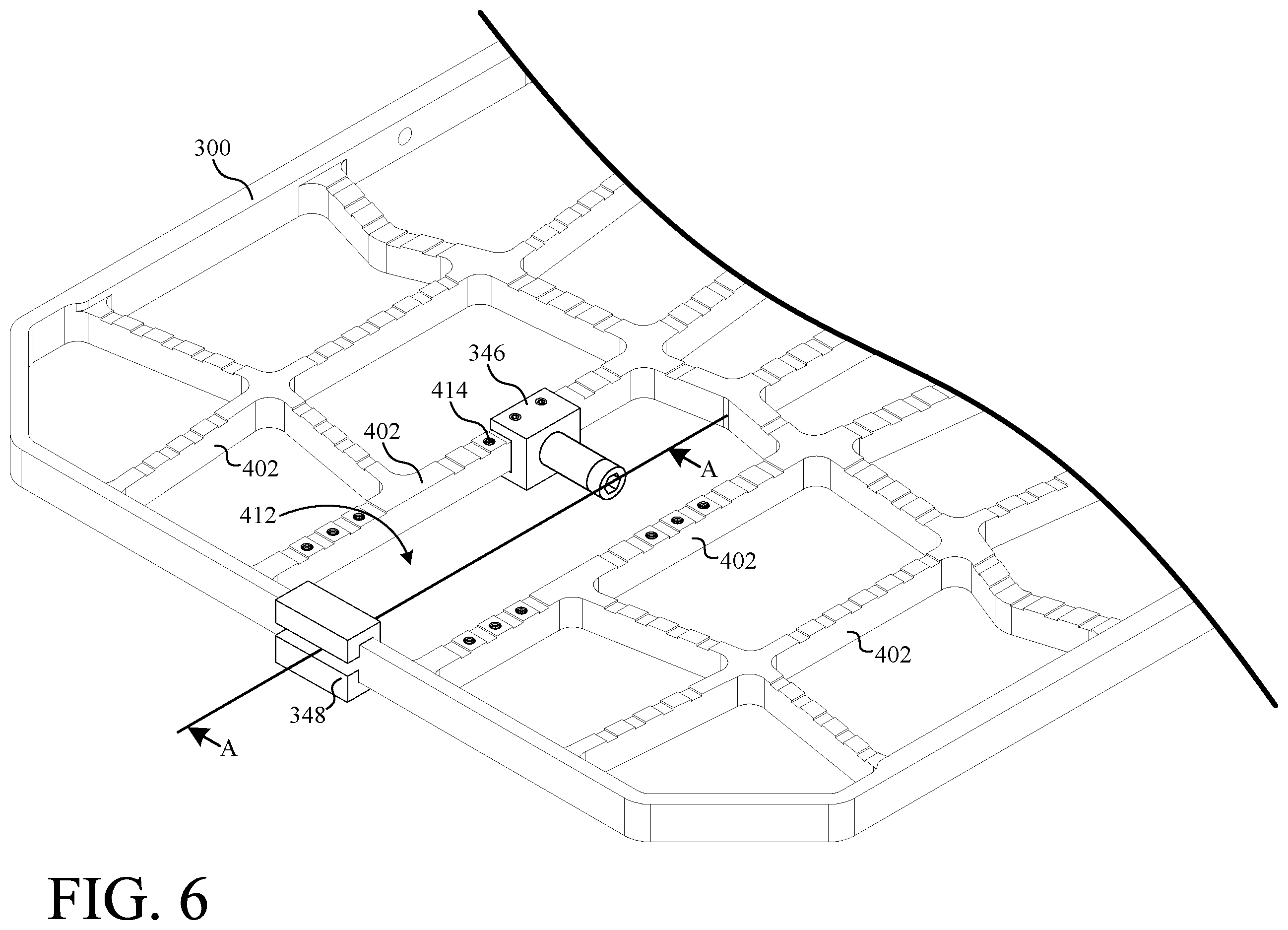 Patent US12460478 Figure 7 – Climbing stick with wrap-around step and tree engaging structure