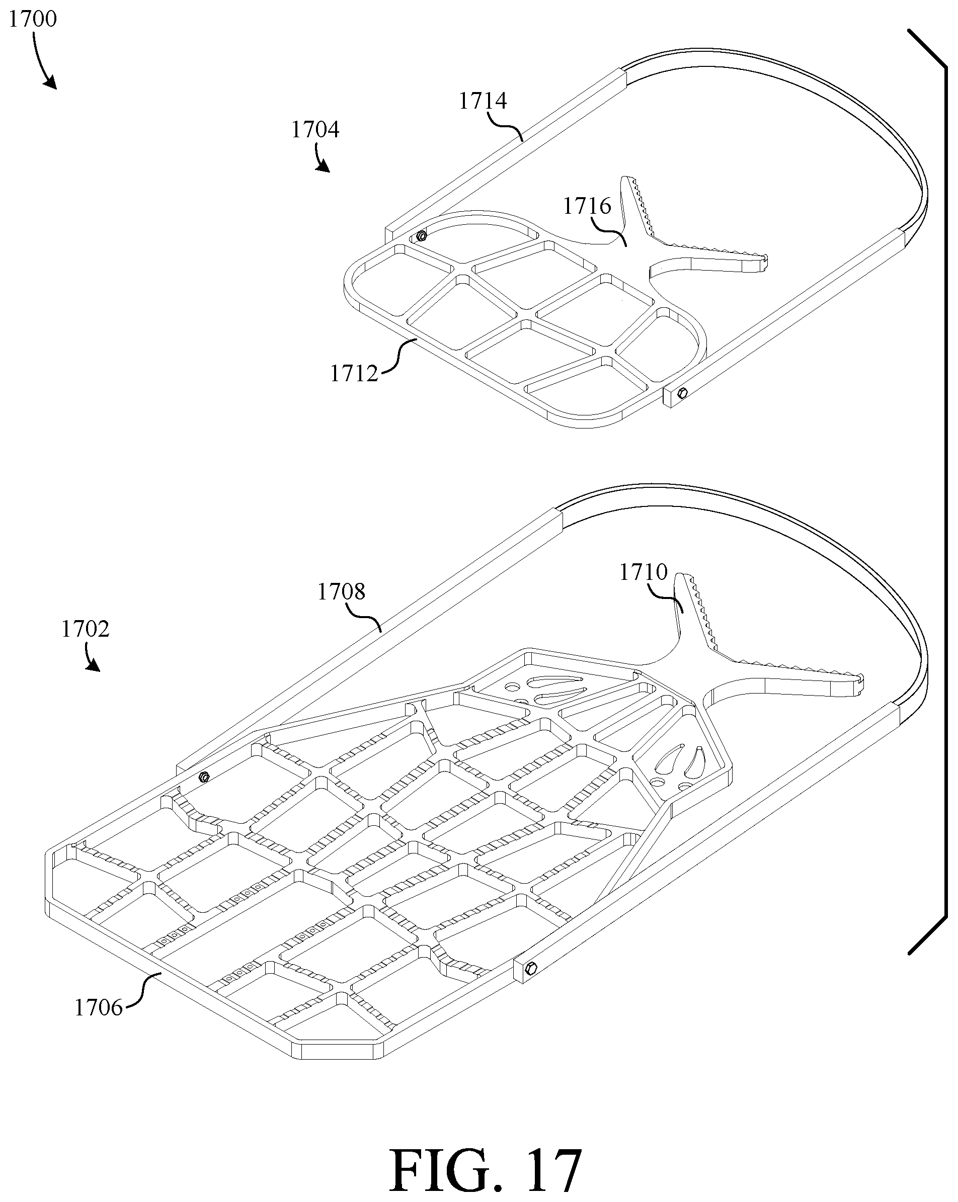 Patent US12460478 Figure 18 – Climbing stick with wrap-around step and tree engaging structure