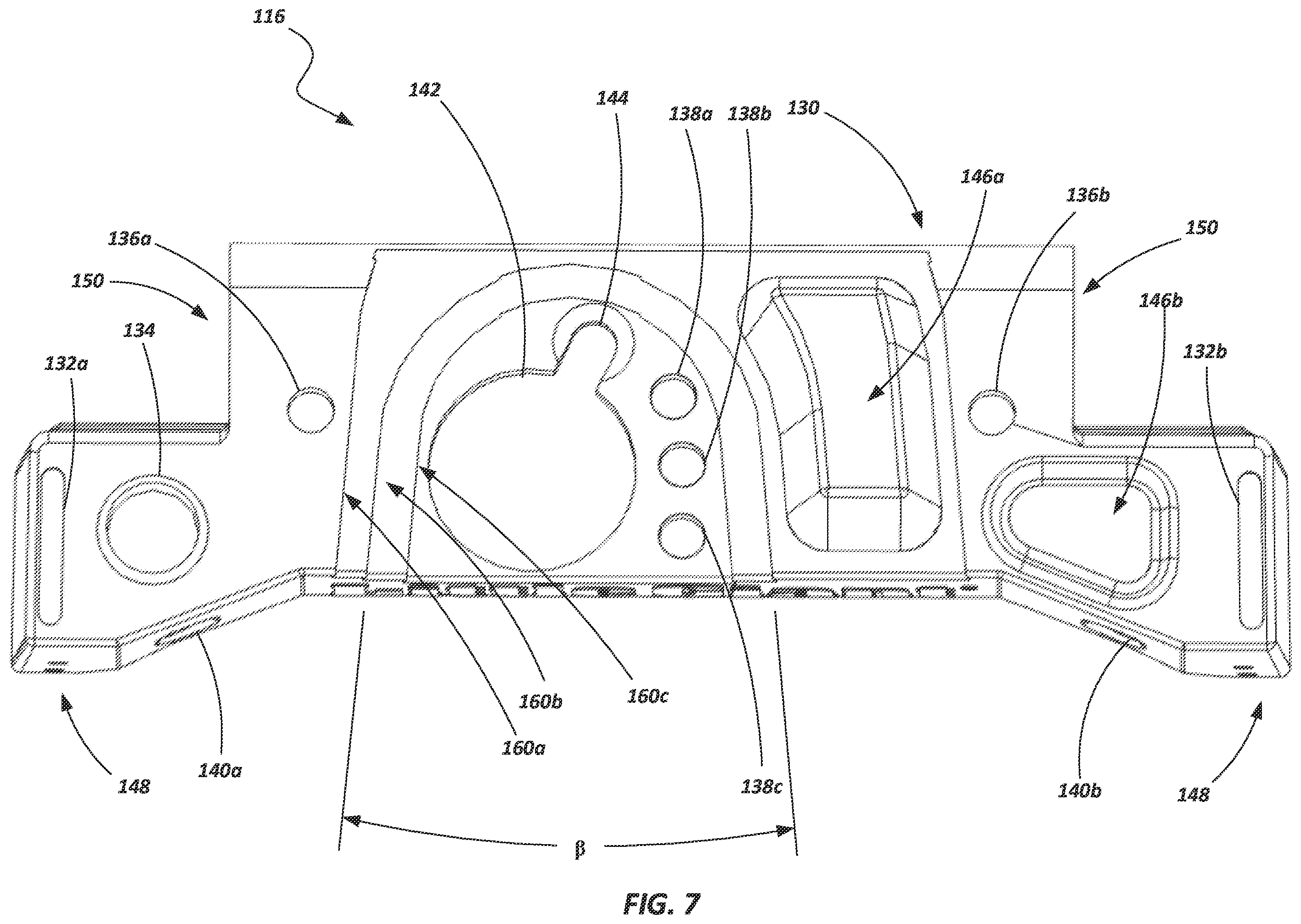 Patent US12460479 Figure 7 – Top cap and accessory tray for ladders and ladders incorporating same