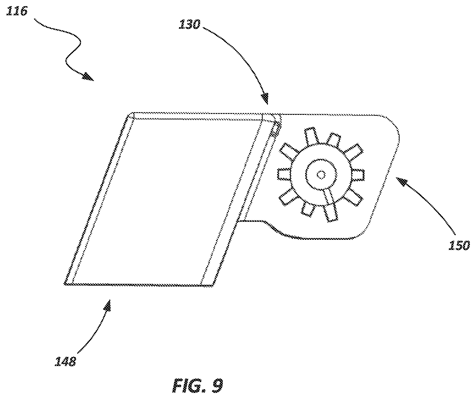 Patent US12460479 Figure 9 – Top cap and accessory tray for ladders and ladders incorporating same