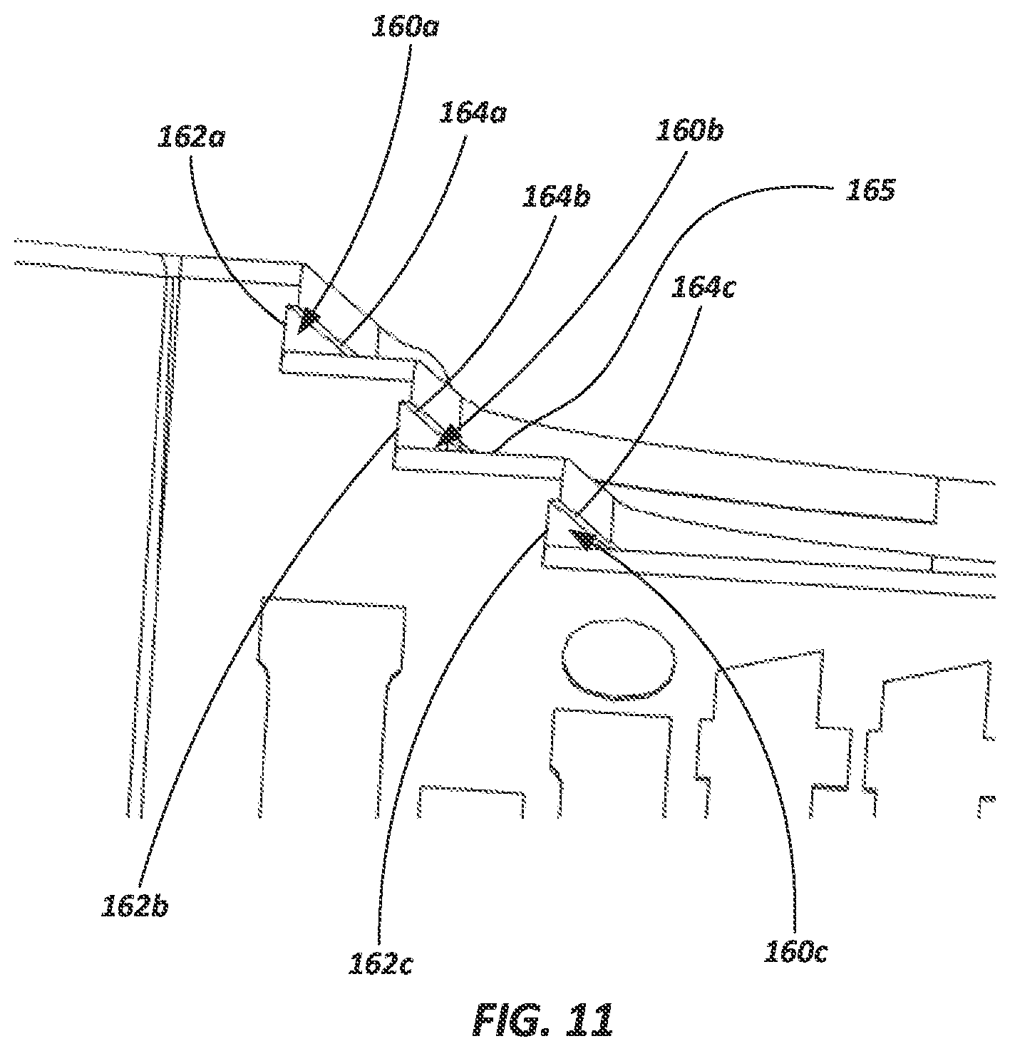 Patent US12460479 Figure 11 – Top cap and accessory tray for ladders and ladders incorporating same