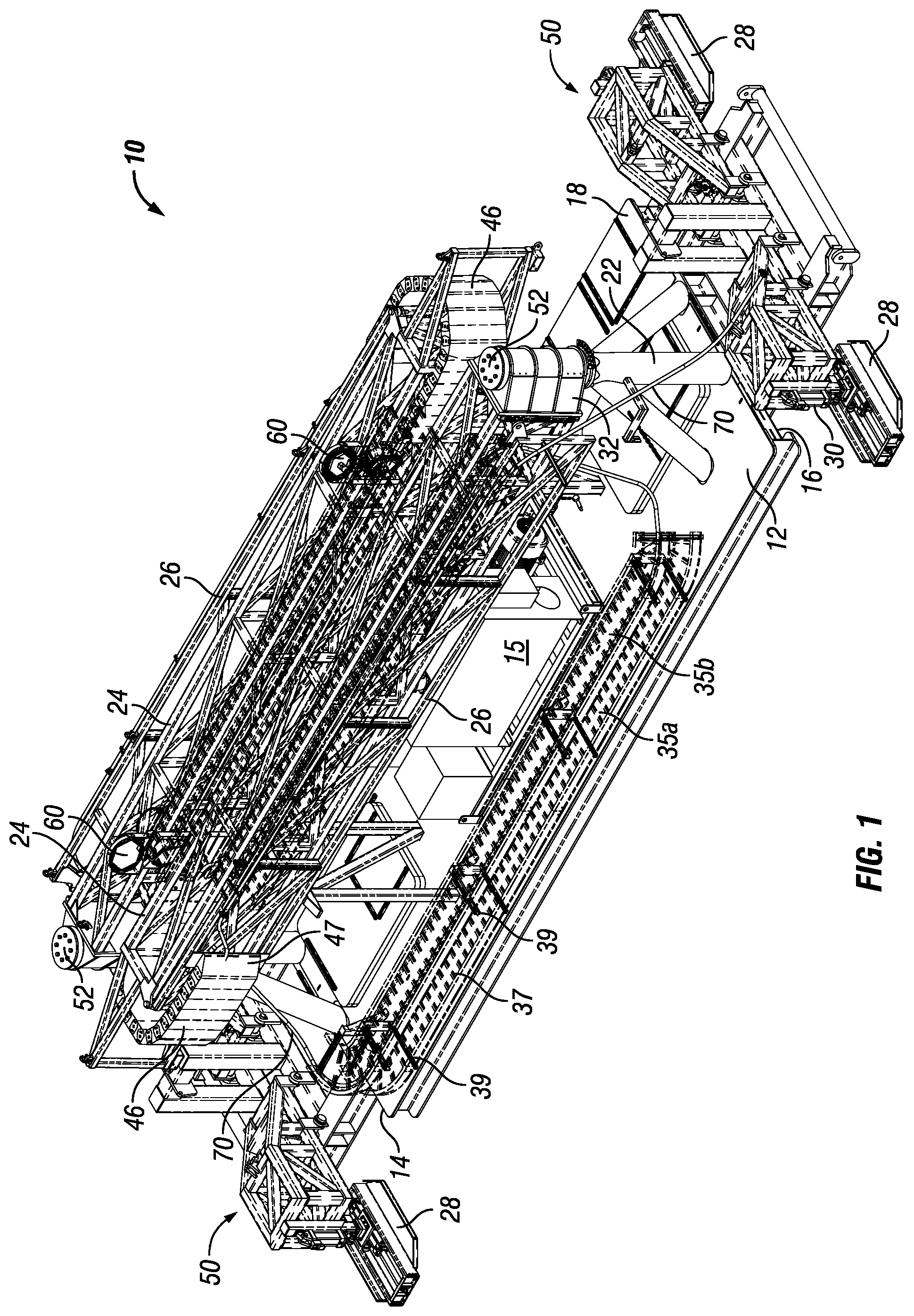 Patent US12460484 Figure 1 – Mobile boom system