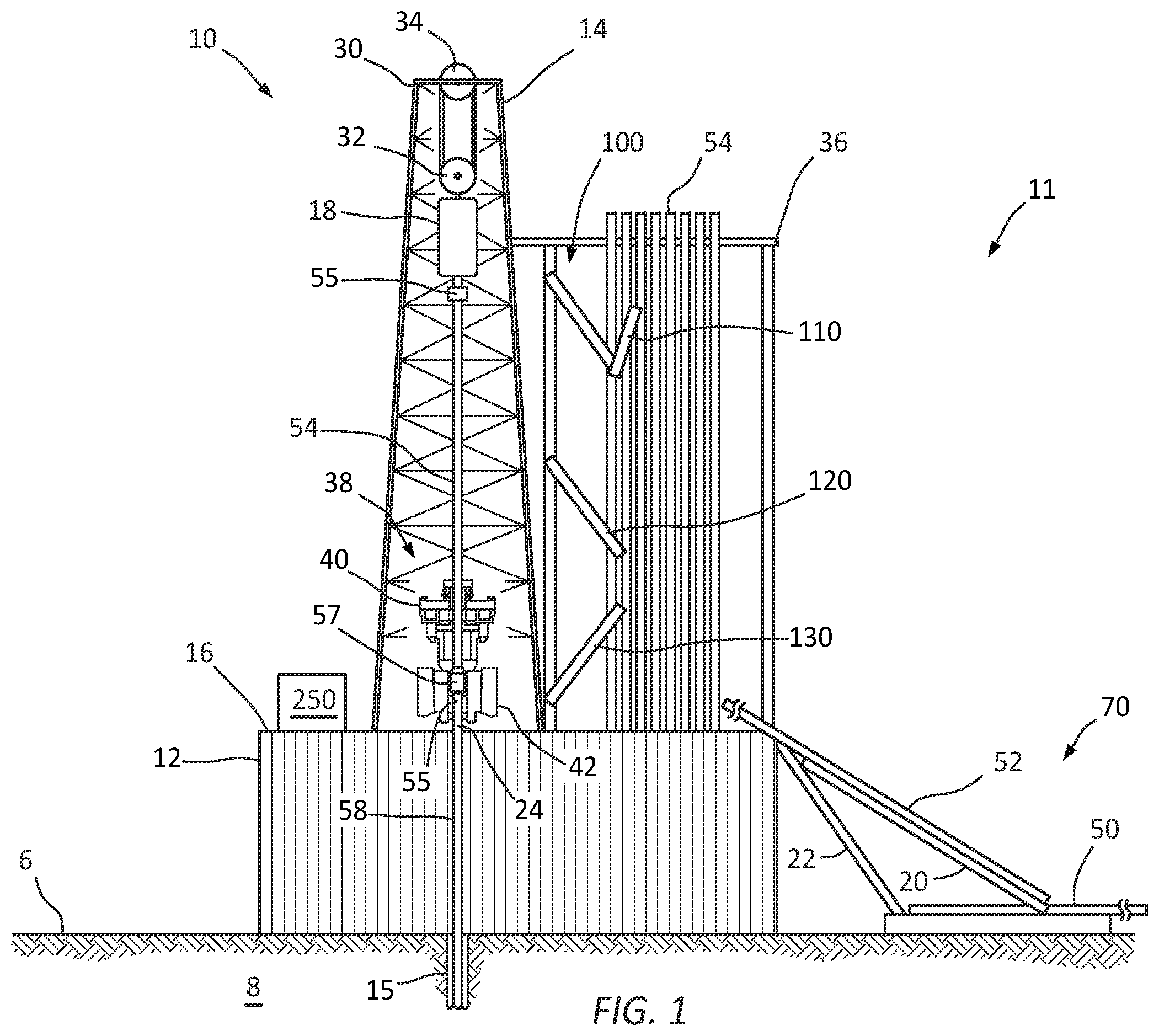 Patent US12460486 Figure 1 – Tubular handling system