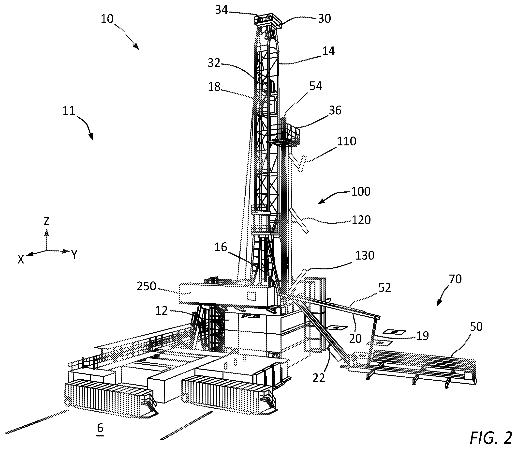 Patent US12460486 Figure 2 – Tubular handling system